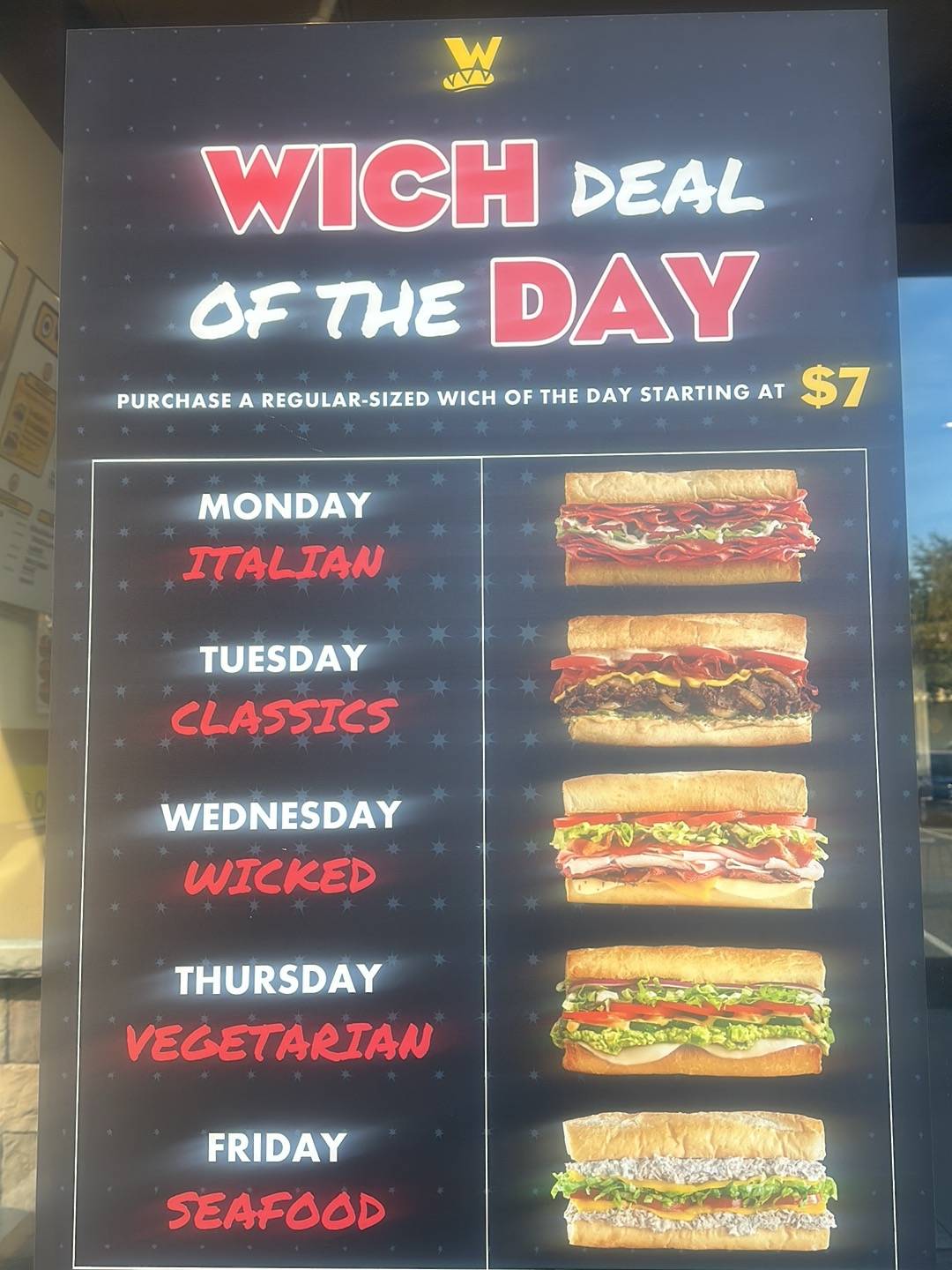 Which Wich меню