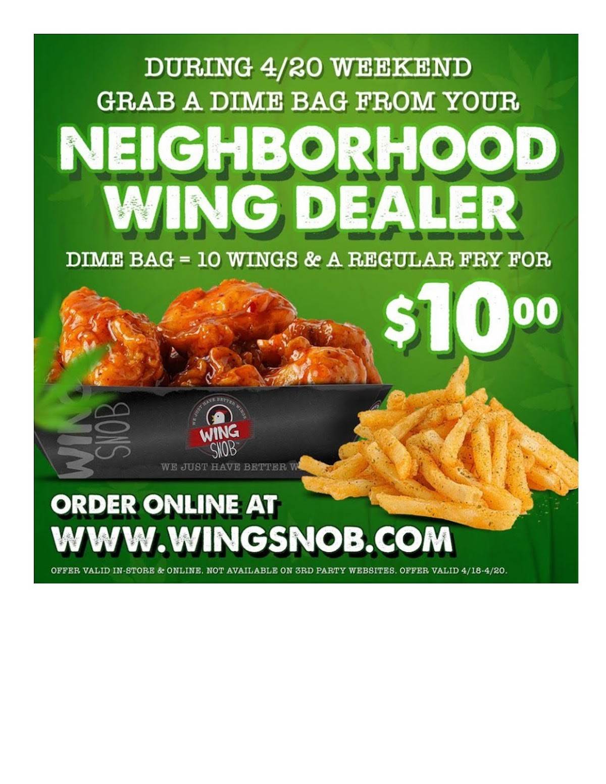 Wing Snob меню