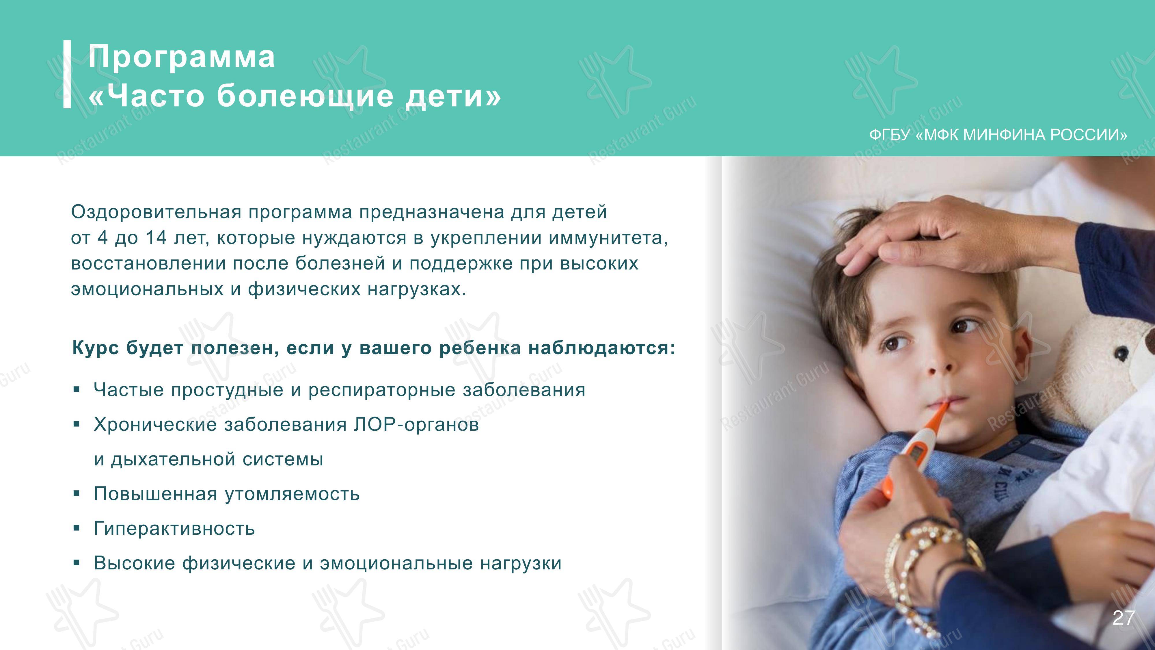 Меню кафе Зимний сад