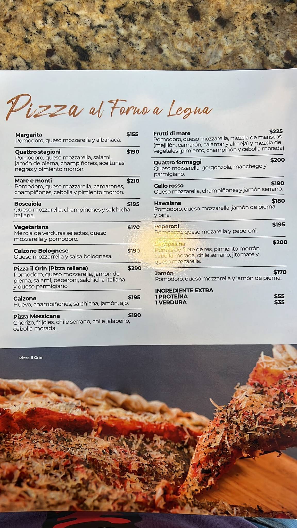 il Grin Trattoria Ristorante меню