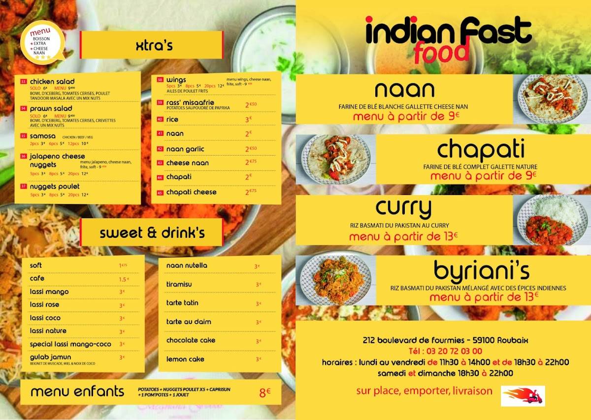 indian FAST food меню