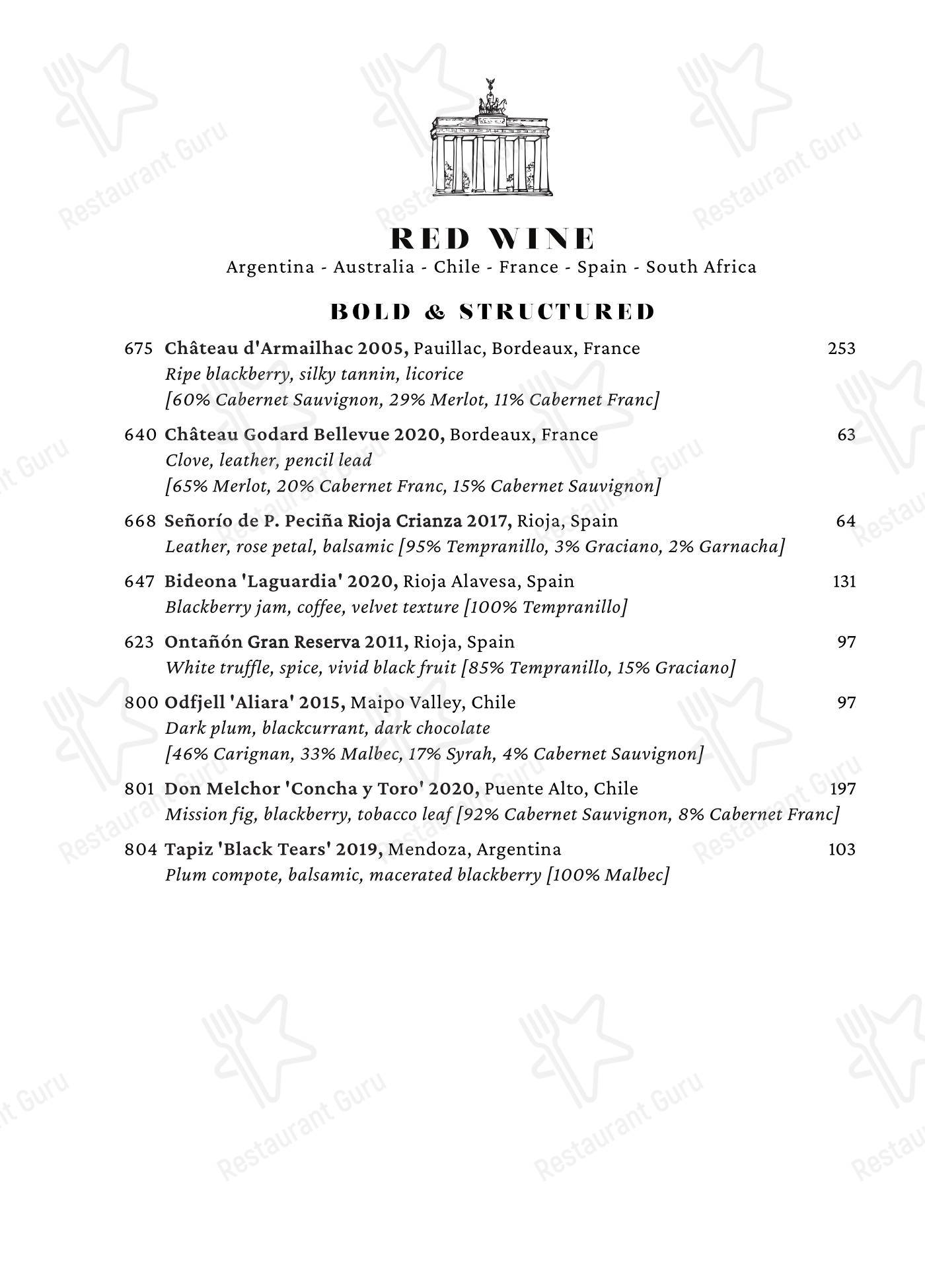 Меню ресторана Cento - Takeaway Menu