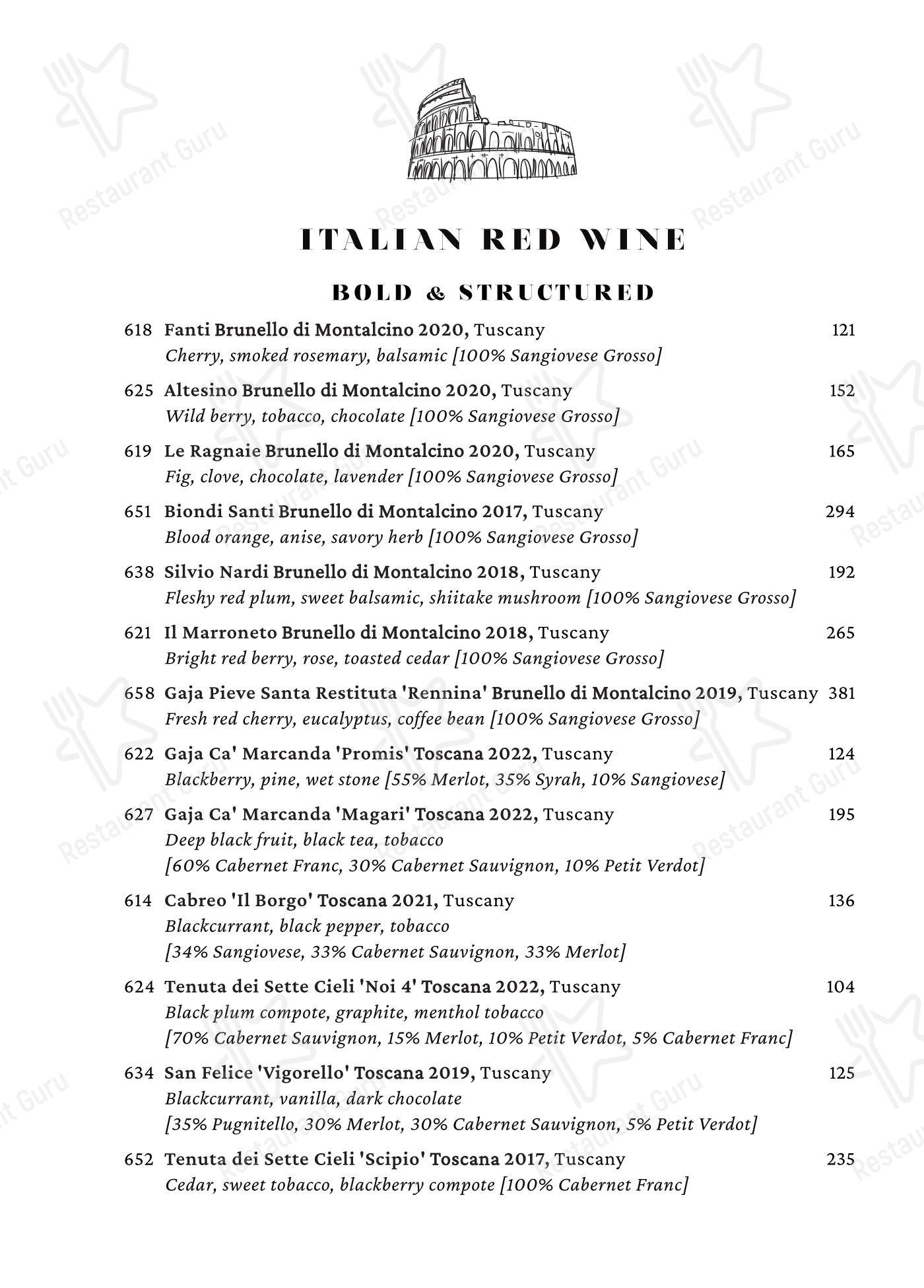 Меню ресторана Cento - Takeaway Menu