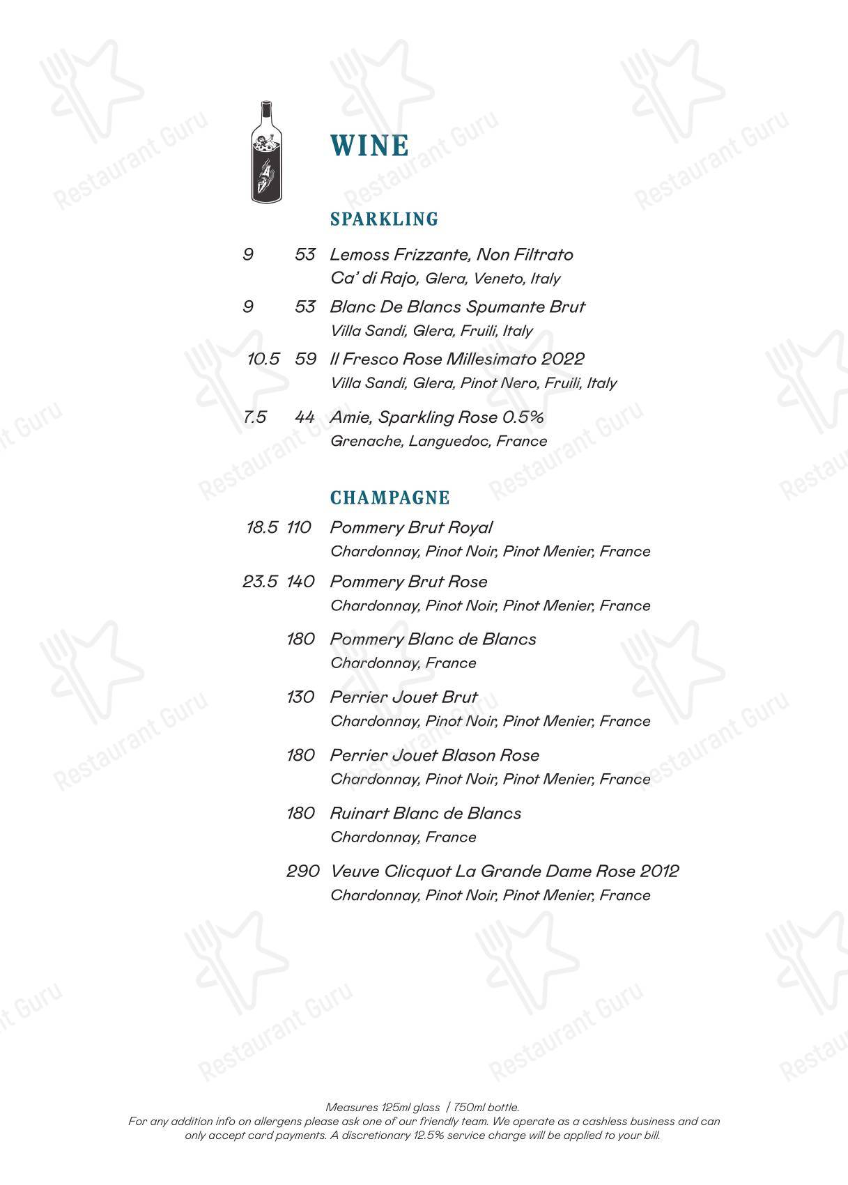 Dinner Menu ресторана Chet's