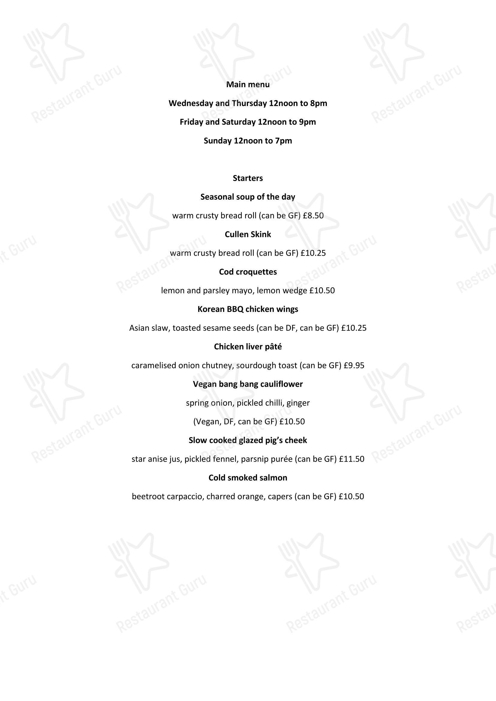 Wine Menu ресторана Fennel Restaurant в Инверури