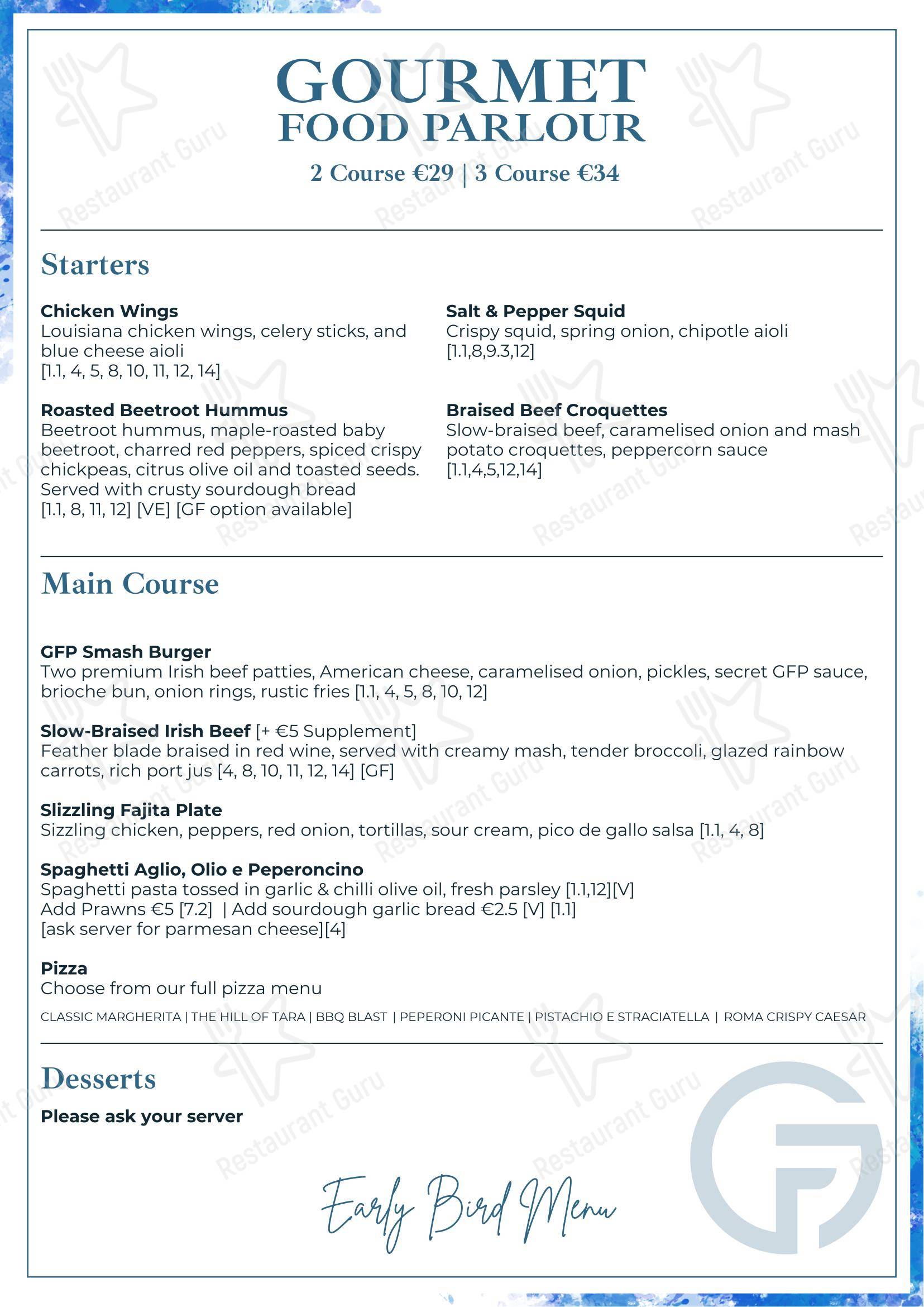 Wine Menu ресторана Gourmet Food Parlour Dunshaughlin