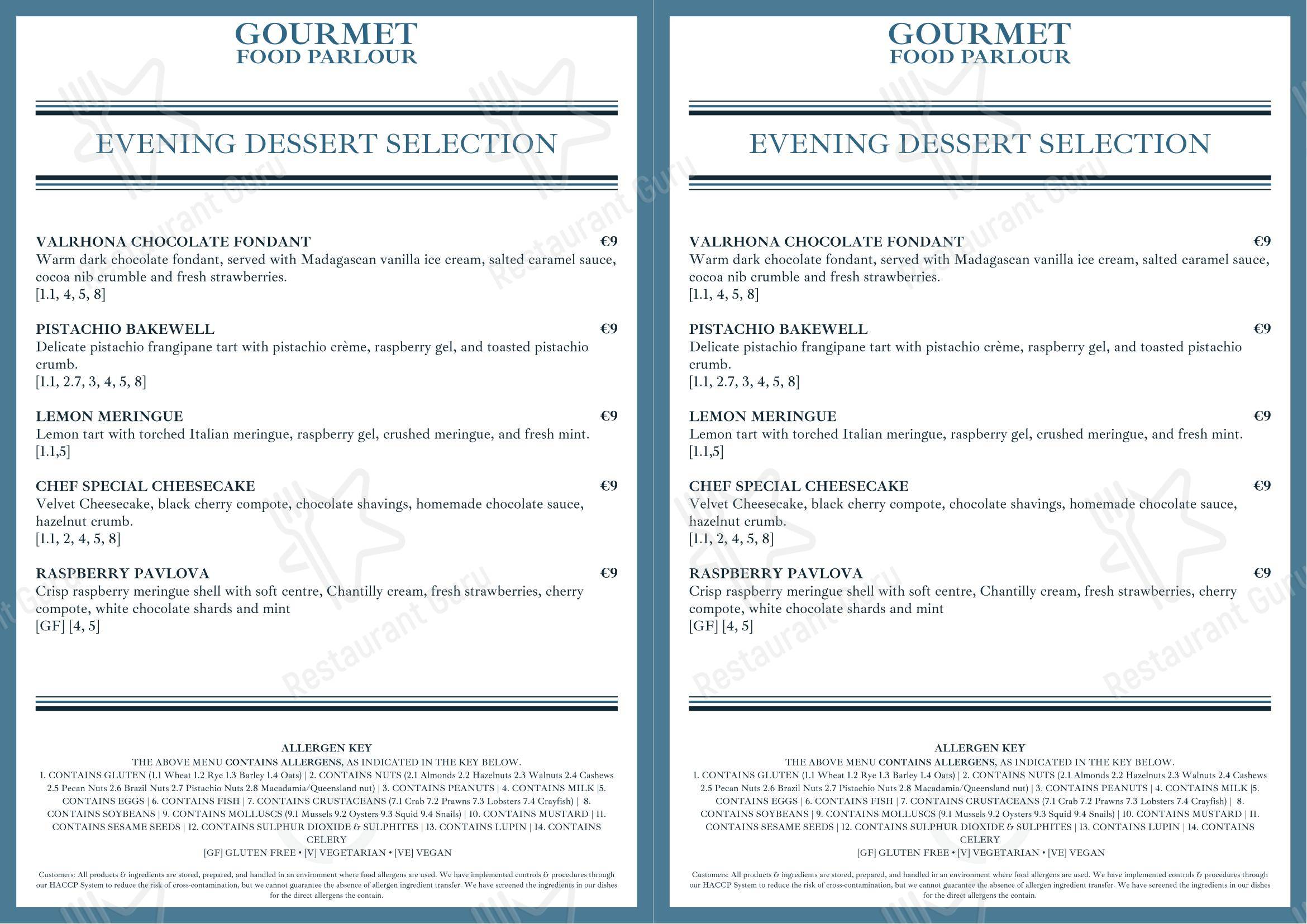 Меню ресторана Gourmet Food Parlour Dunshaughlin - Lunch Menu