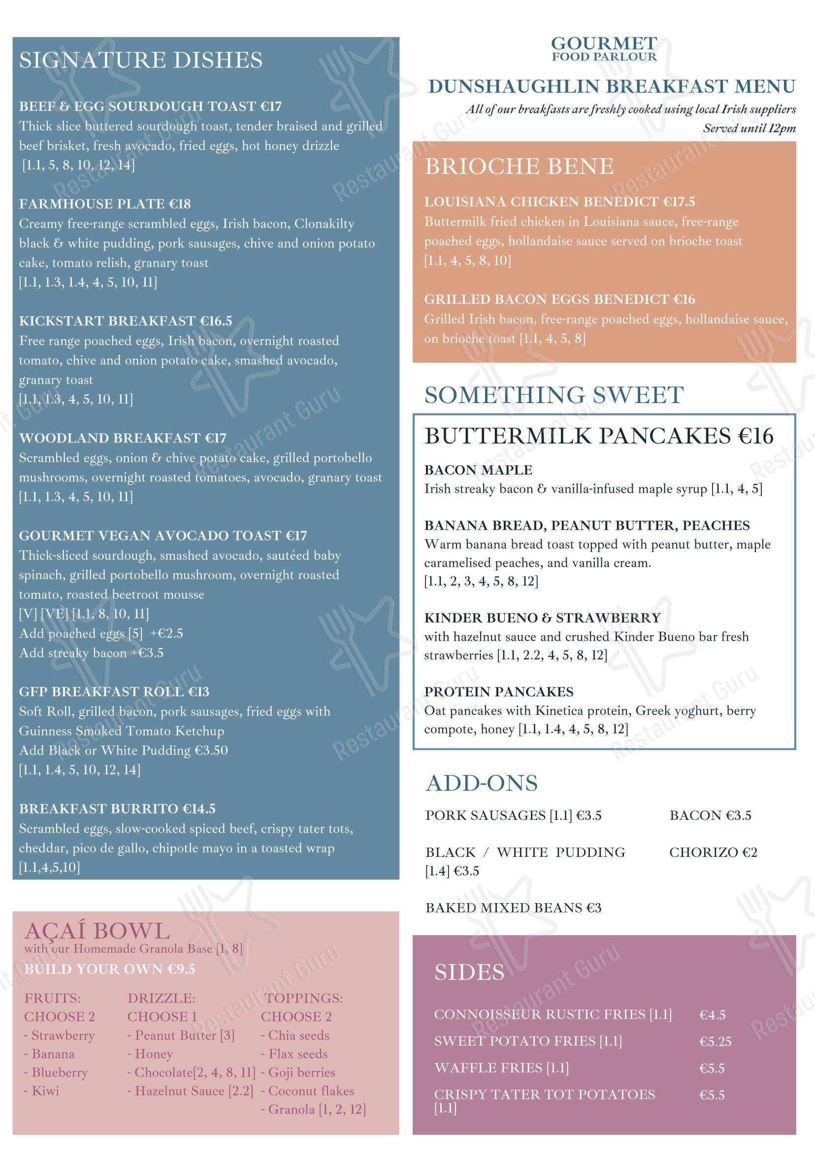 菜单 ресторана Gourmet Food Parlour Dunshaughlin в Дуншаулине