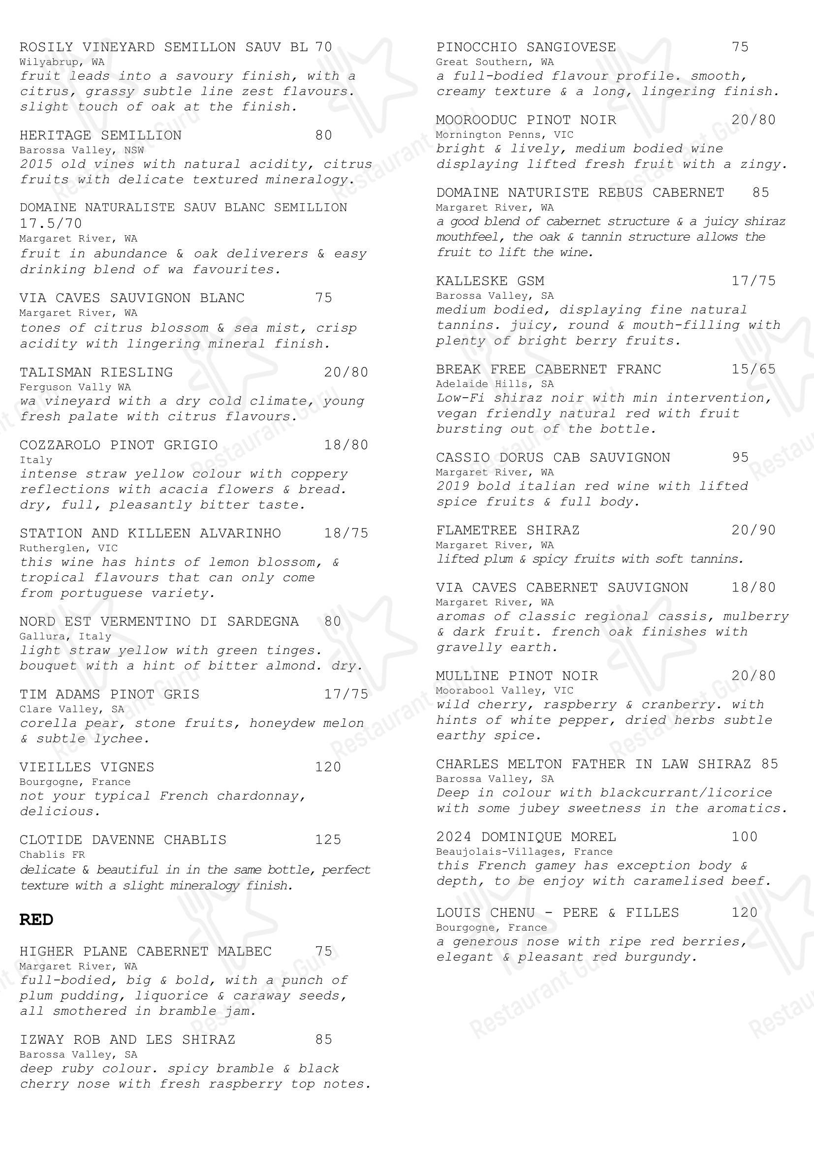 Kitsch Bar Asia в Лидервилле - Lunch Menu