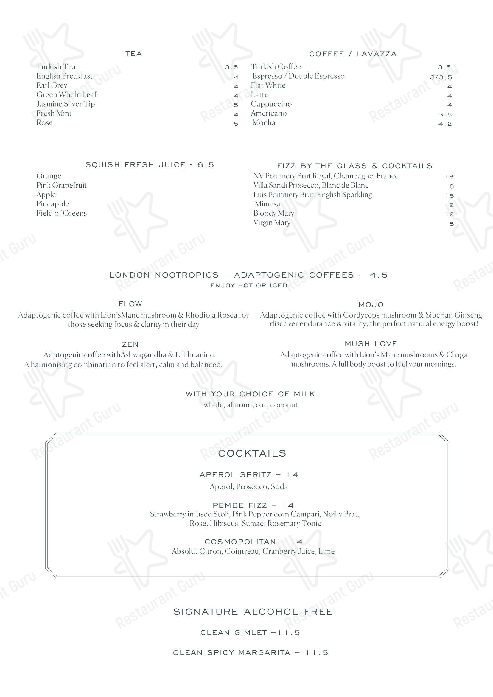 Меню ресторана LEYDI - Lunch Menu