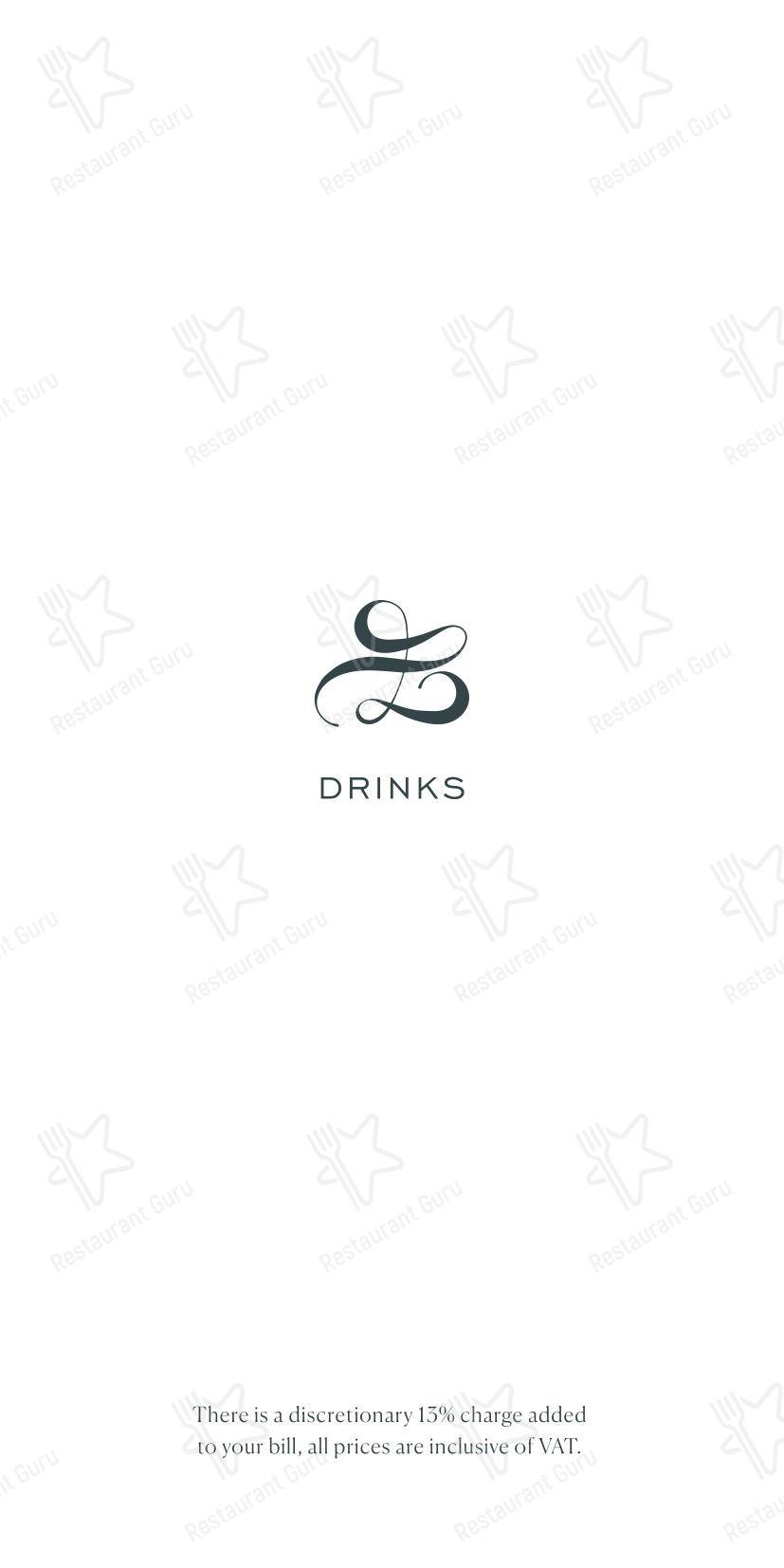 Takeaway Menu ресторана LEYDI