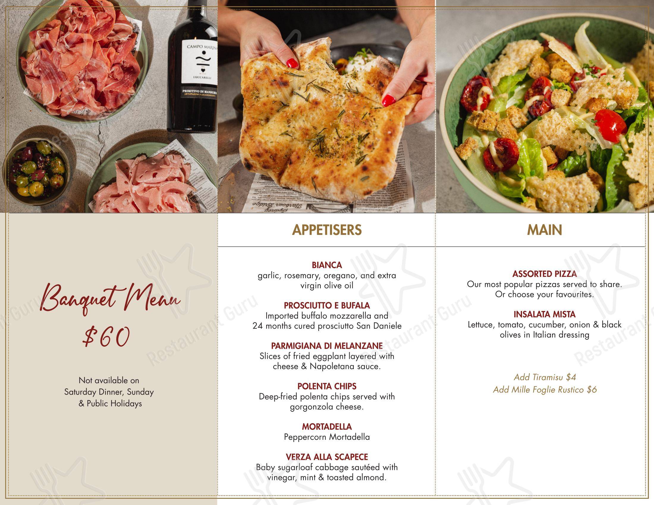 Меню кафе Moretti Italian Restaurant Leichhardt