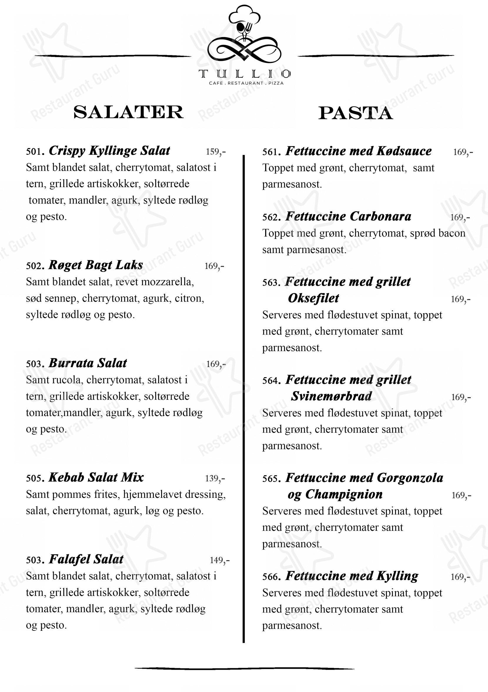Меню ресторана Restaurant Tullio - Меню напитков