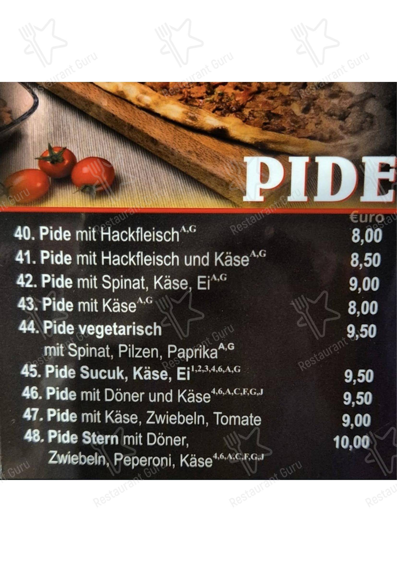 Stern Kebap в Рангендингене - Меню