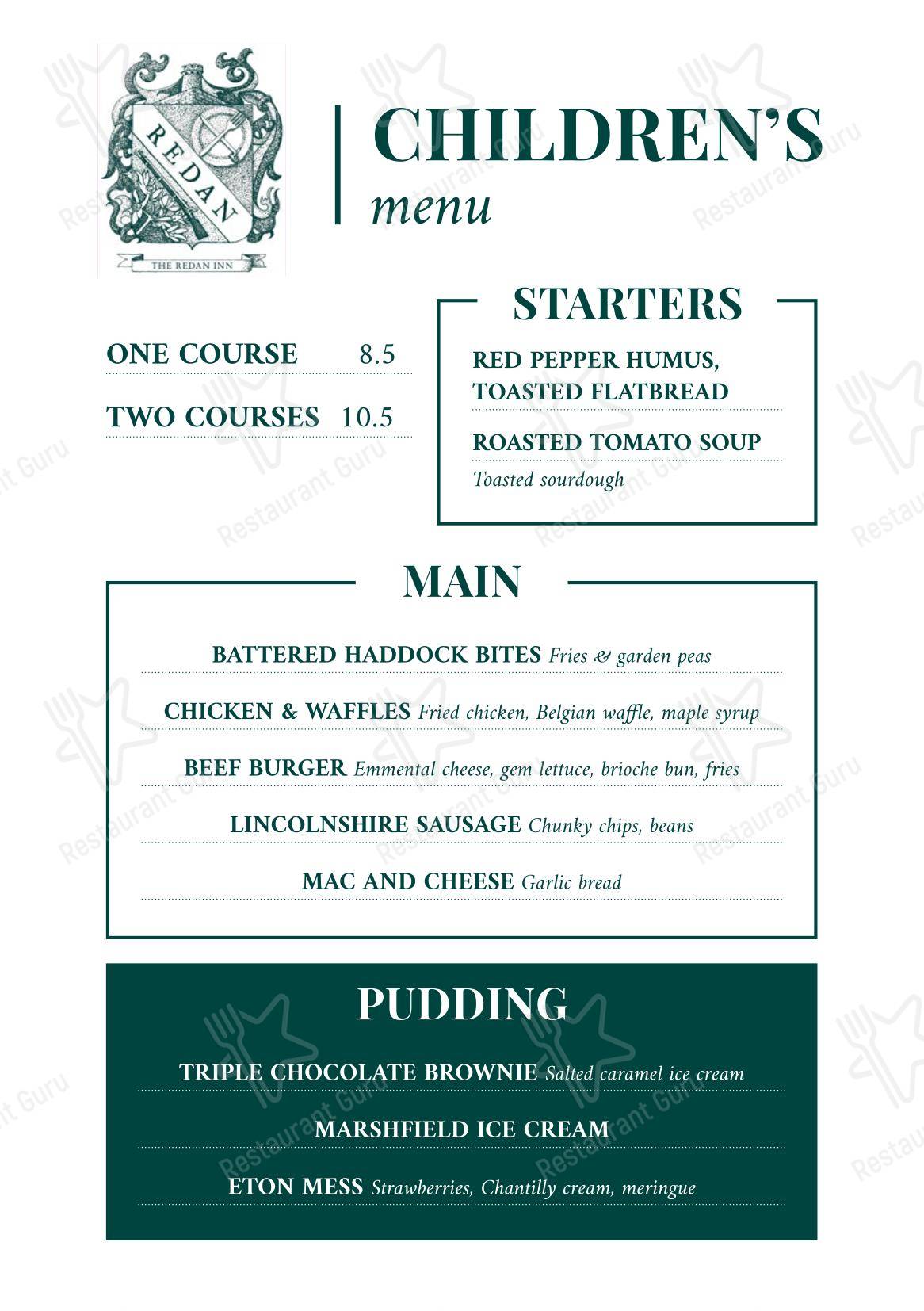 The Redan Inn в Радстке - Lunch Menu