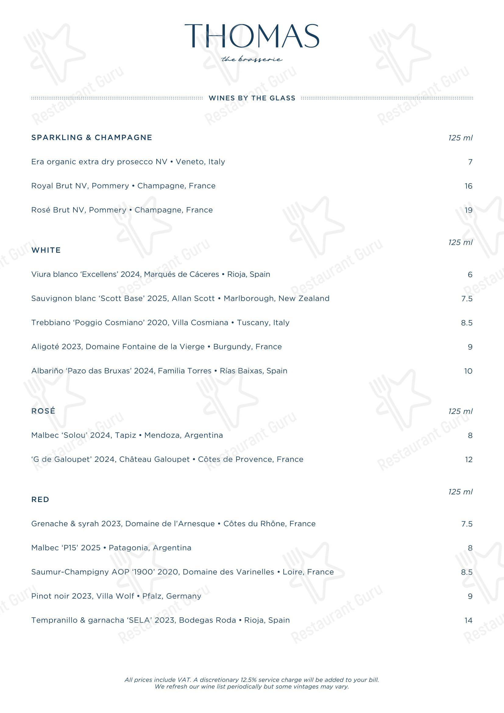 At Home Catering Menu ресторана Thomas в Кардифф