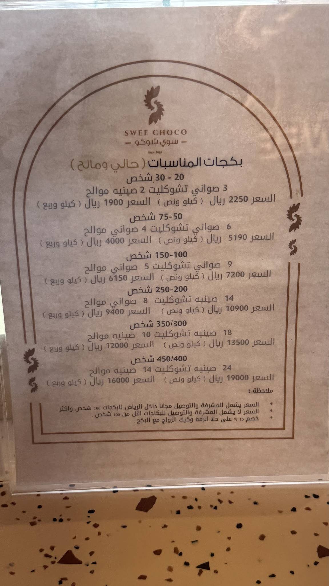 سوي شوكو меню