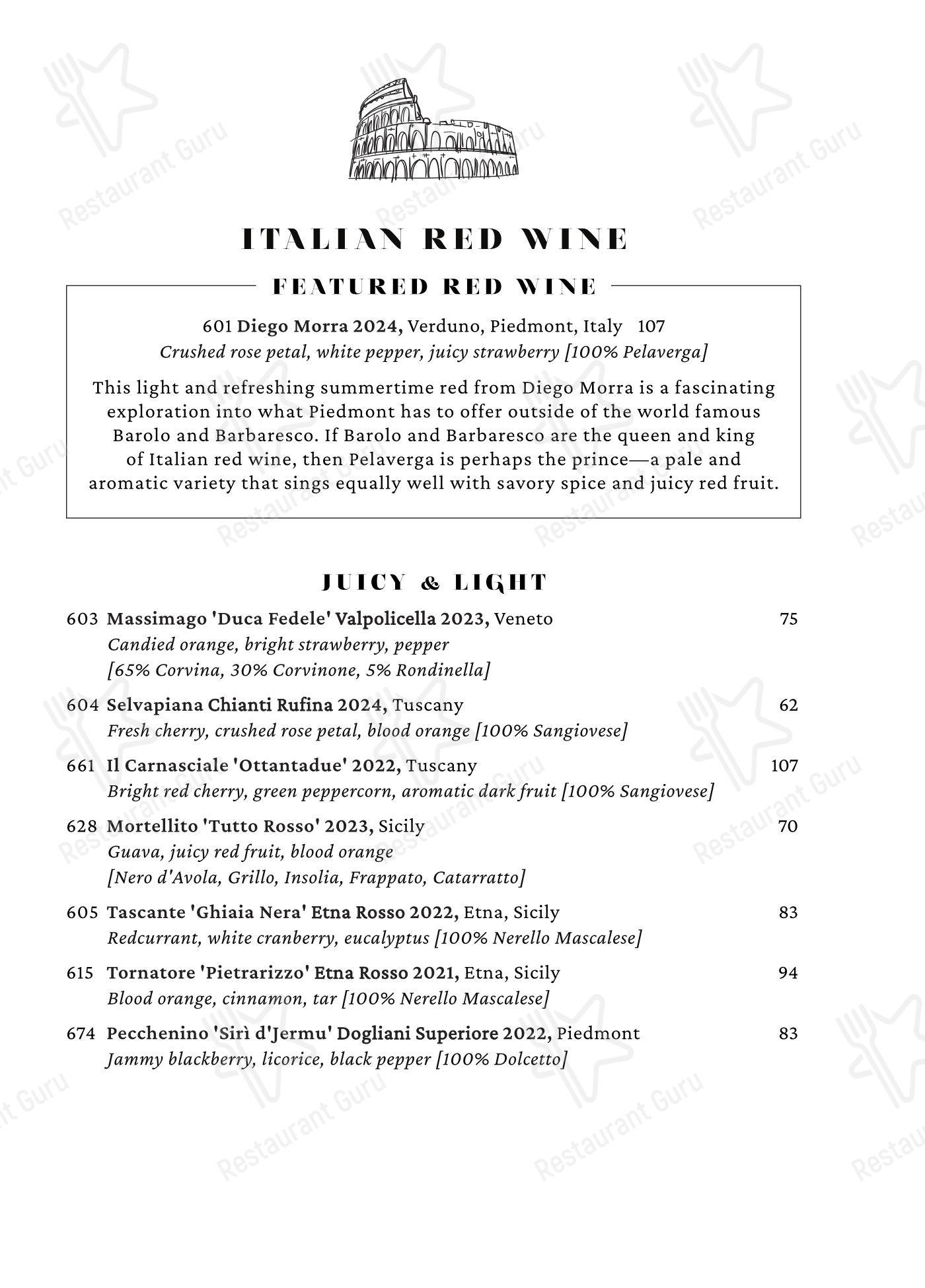 Меню ресторана Cento - Lunch Menu