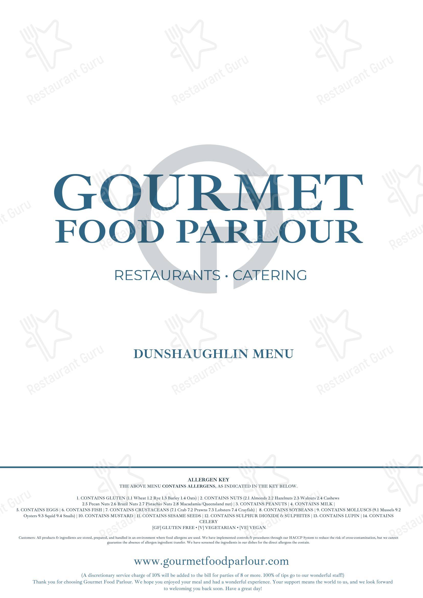 菜单 ресторана Gourmet Food Parlour Dunshaughlin в Дуншаулине
