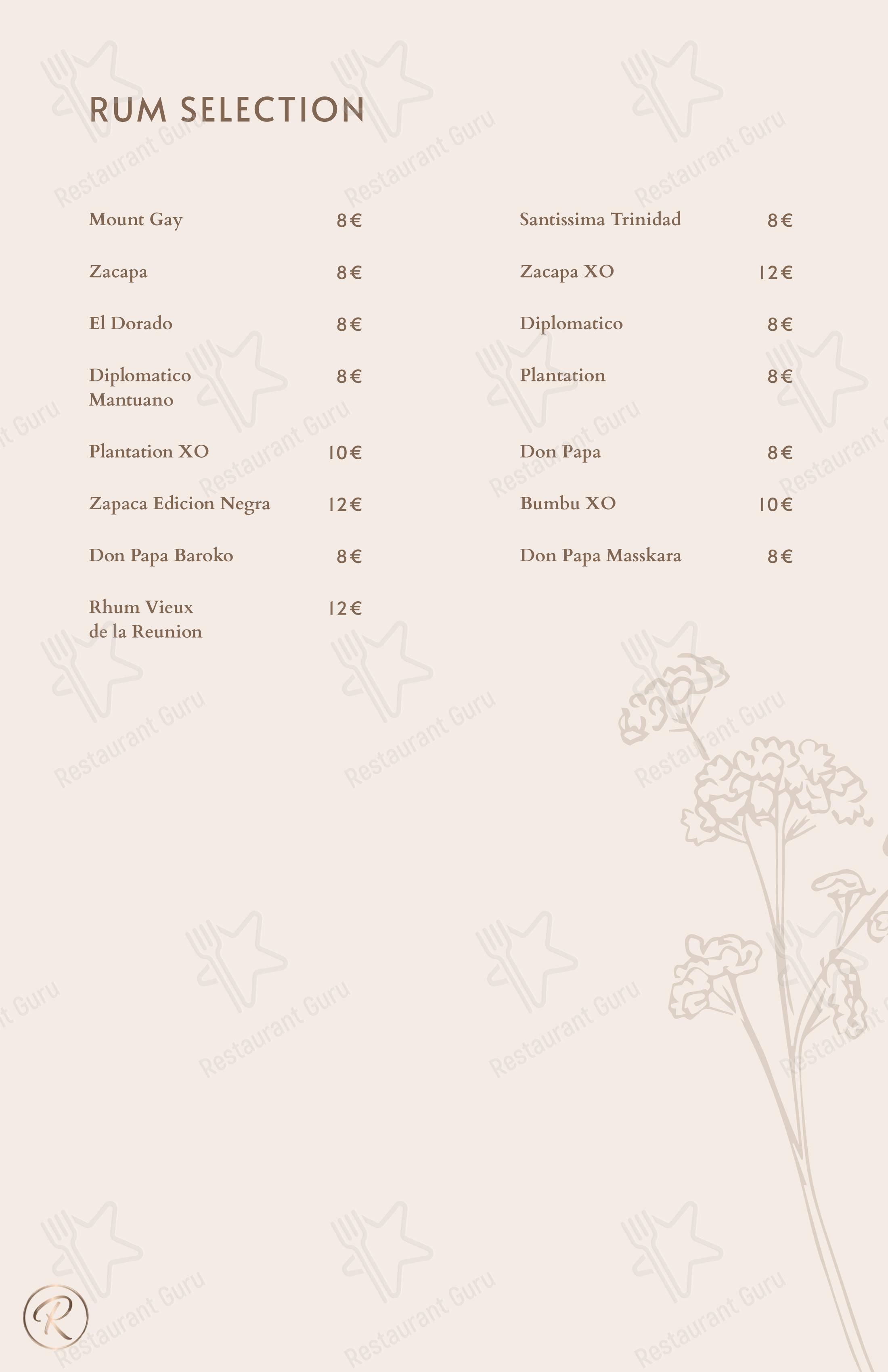 Меню напитков ресторана Green Reserva - Restaurant & Pizzeria
