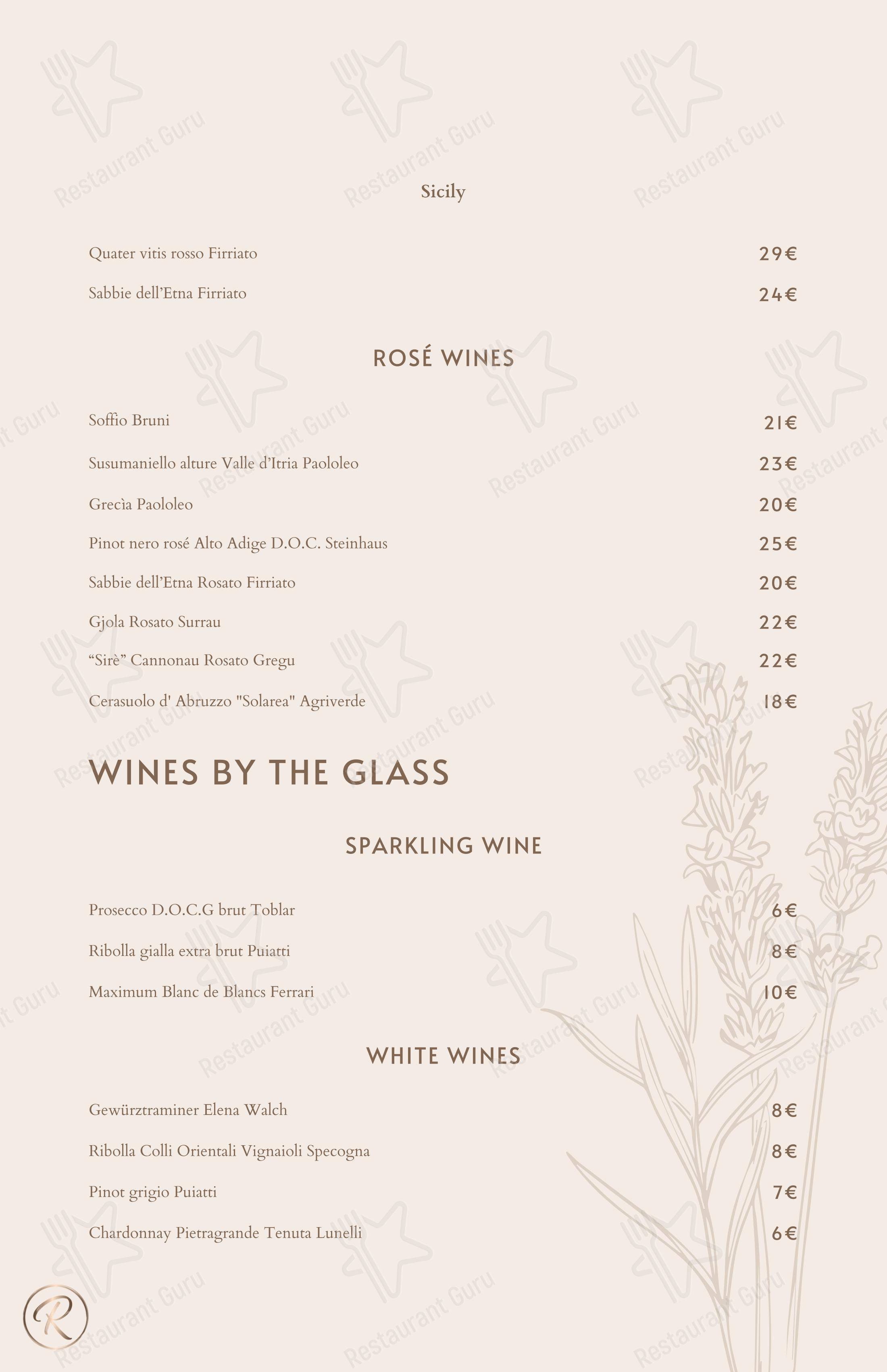 Green Reserva - Restaurant & Pizzeria в Риме - Меню напитков