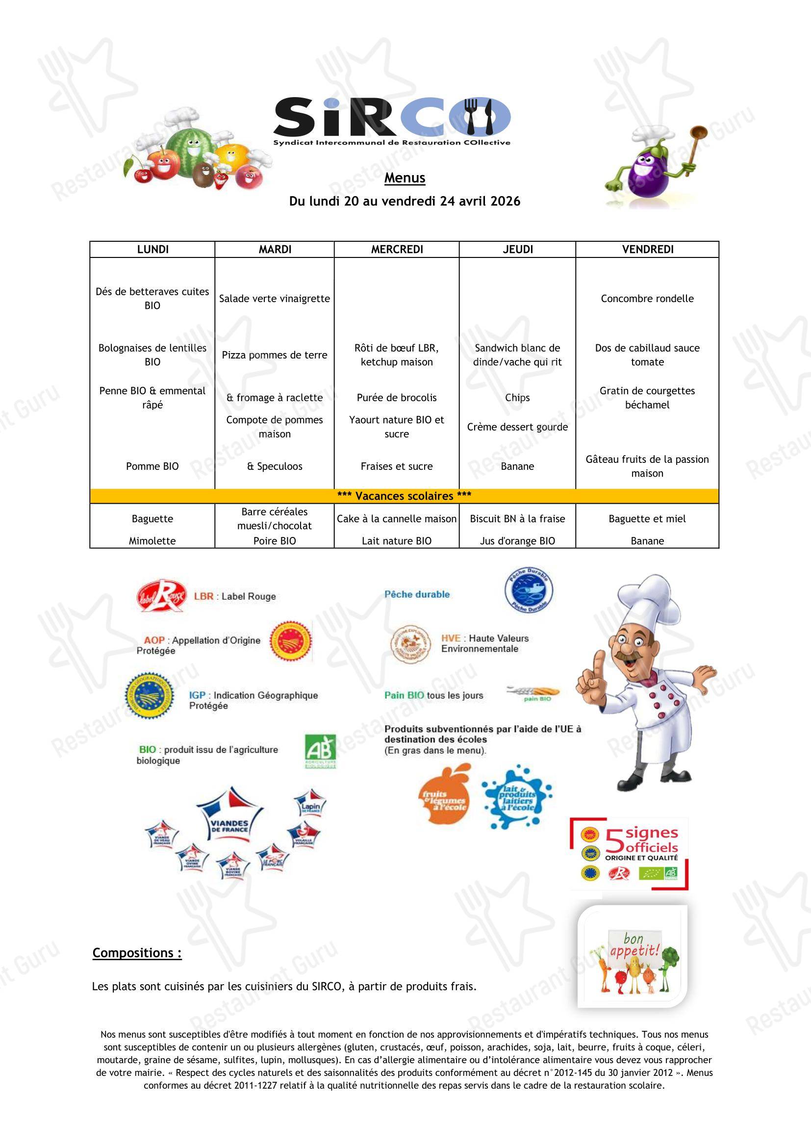 L'Unisson в Сене-Жане-де-ла-Руель - Group Booking Menu