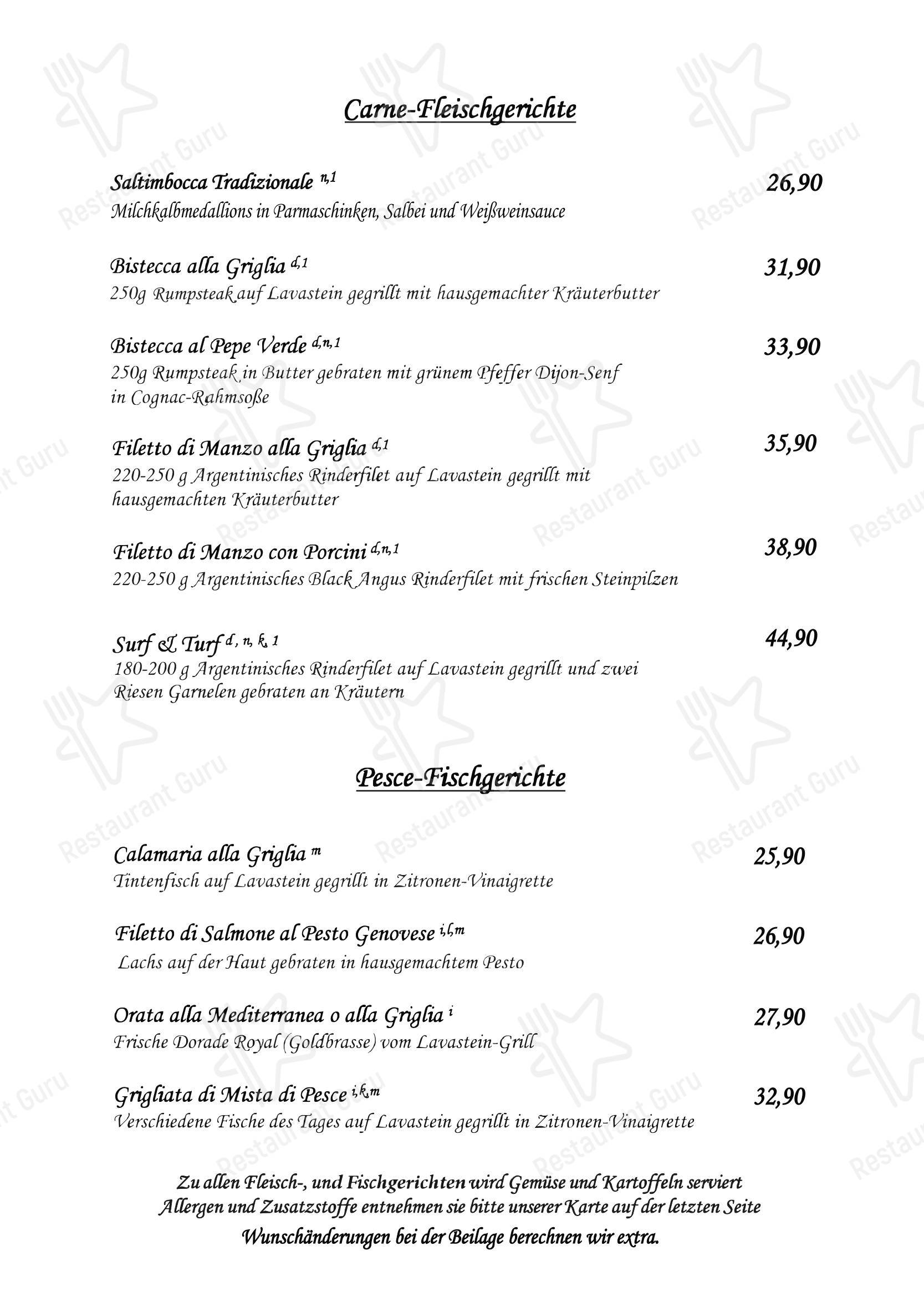 Меню пиццерии Ristorante Da Maria - 菜单