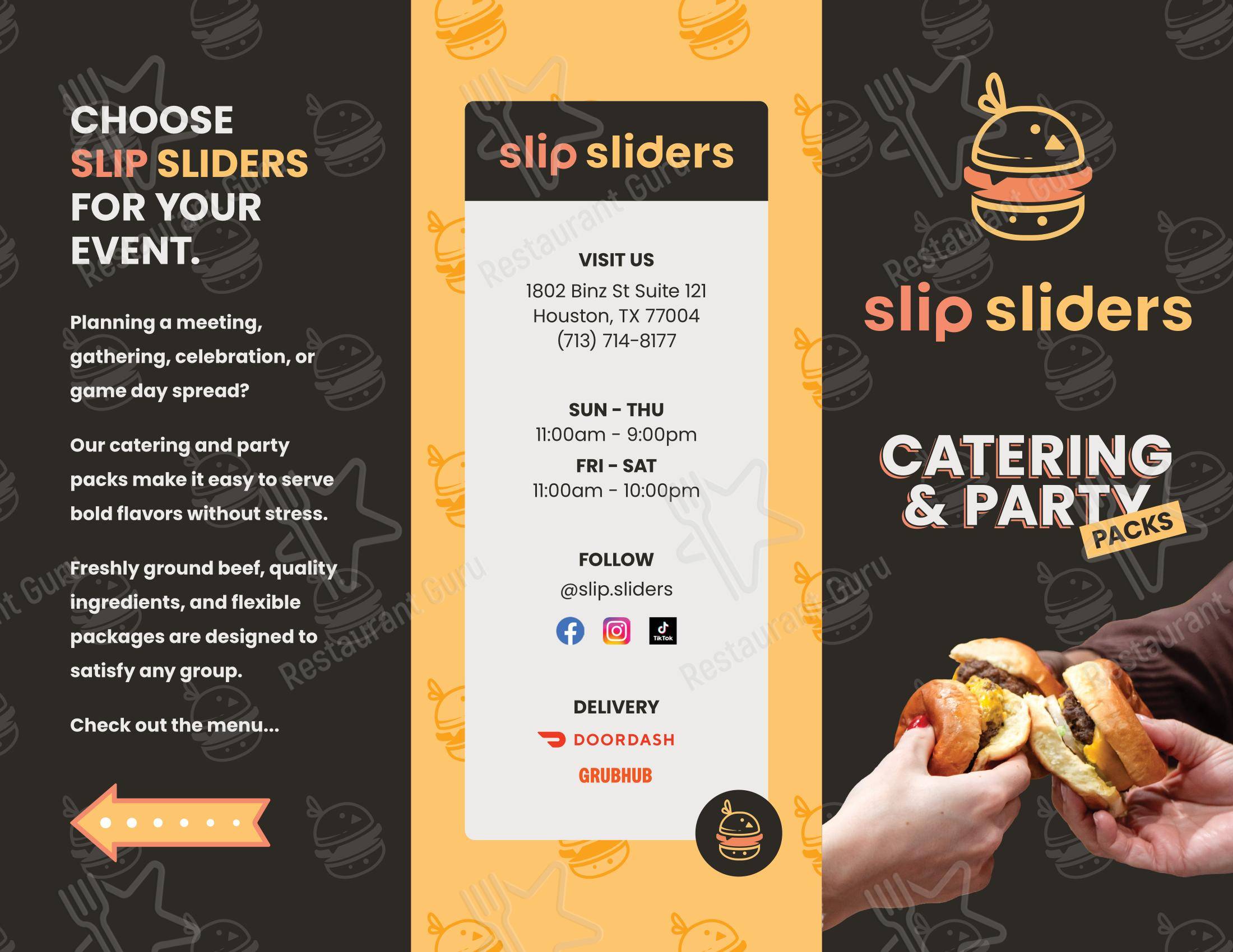 Slip Sliders в Хьюстоне - Меню напитков