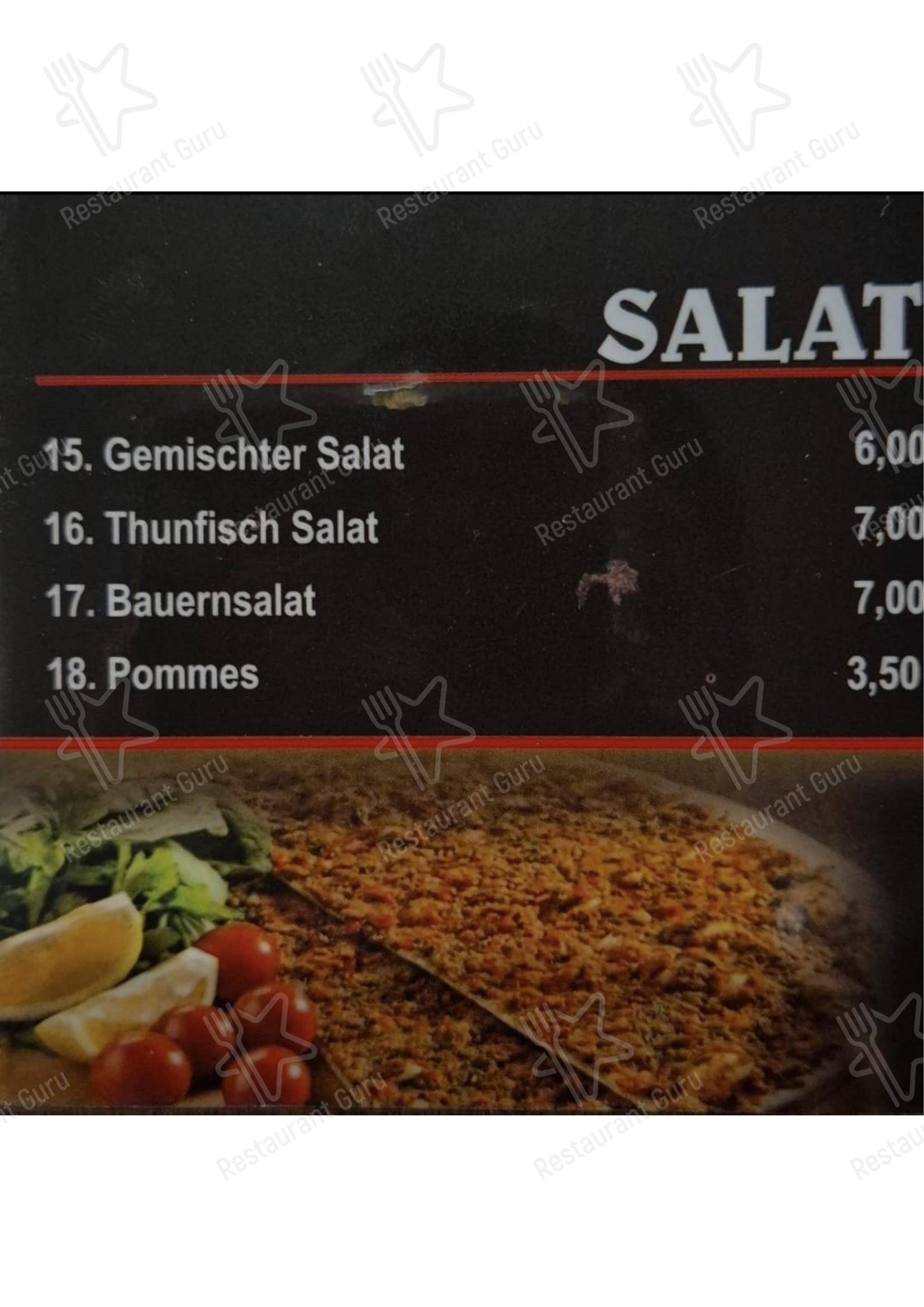 Меню ресторана Stern Kebap в Рангендингене