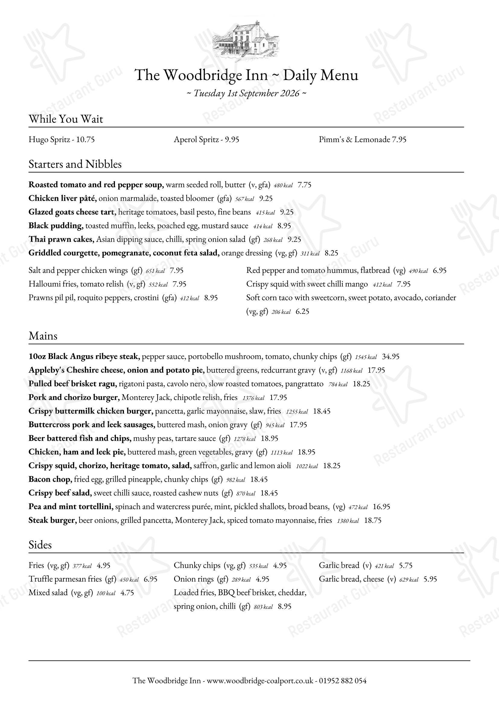 The Woodbridge Inn в Джэкфилде - Меню