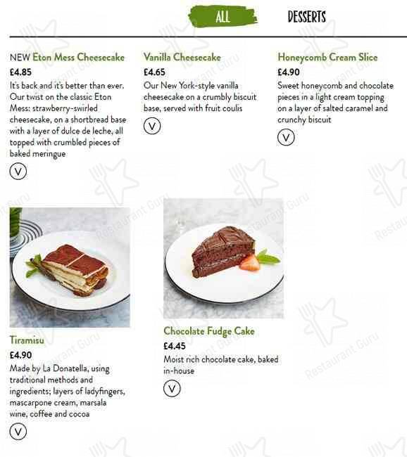 PizzaExpress меню