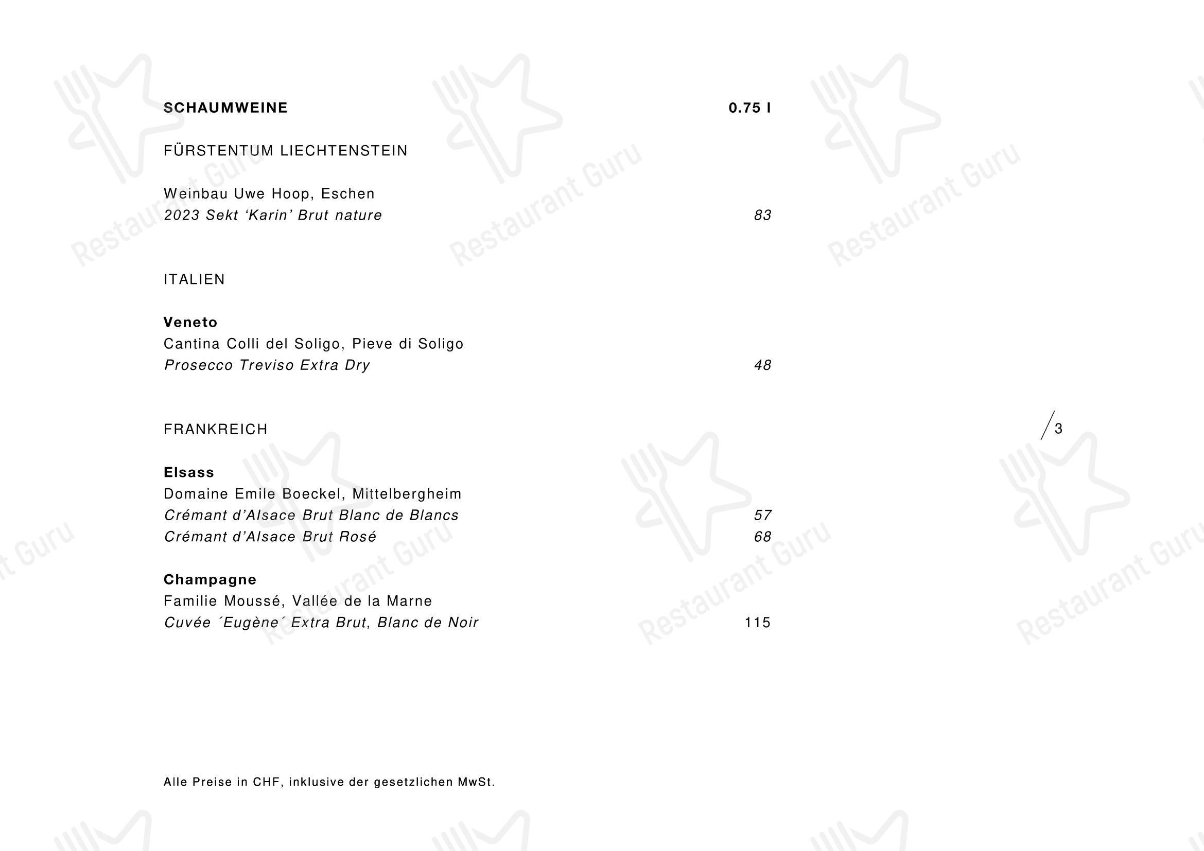Меню ресторана tenn Restaurant - Меню напитков