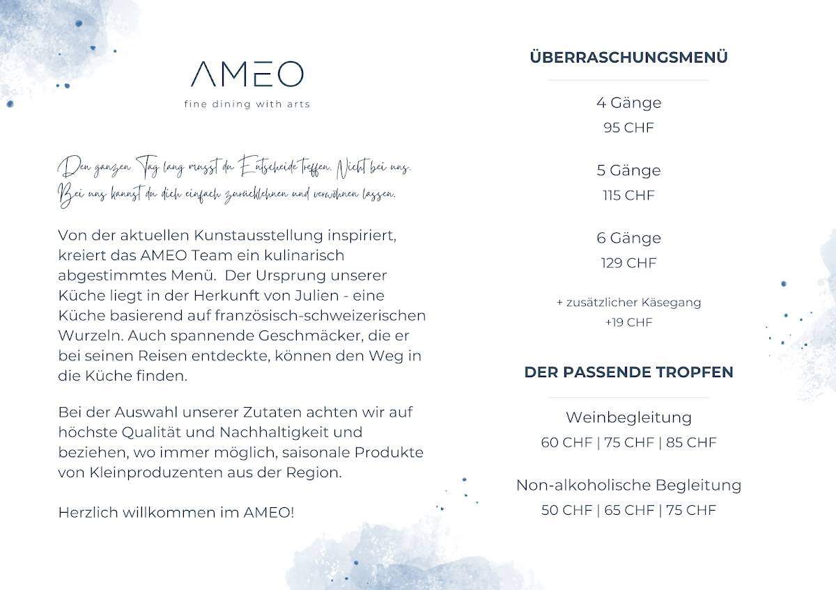 AMEO меню