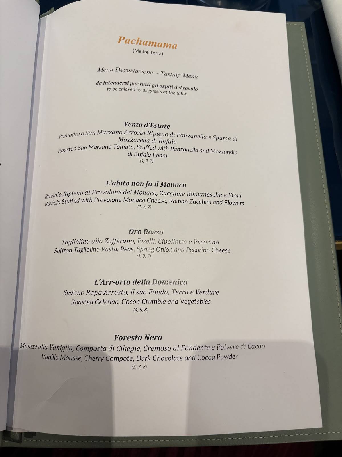 Adelaide Ristorante & In Salotto меню