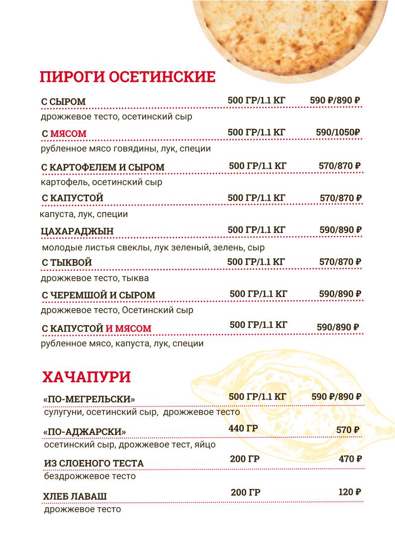 Алания меню