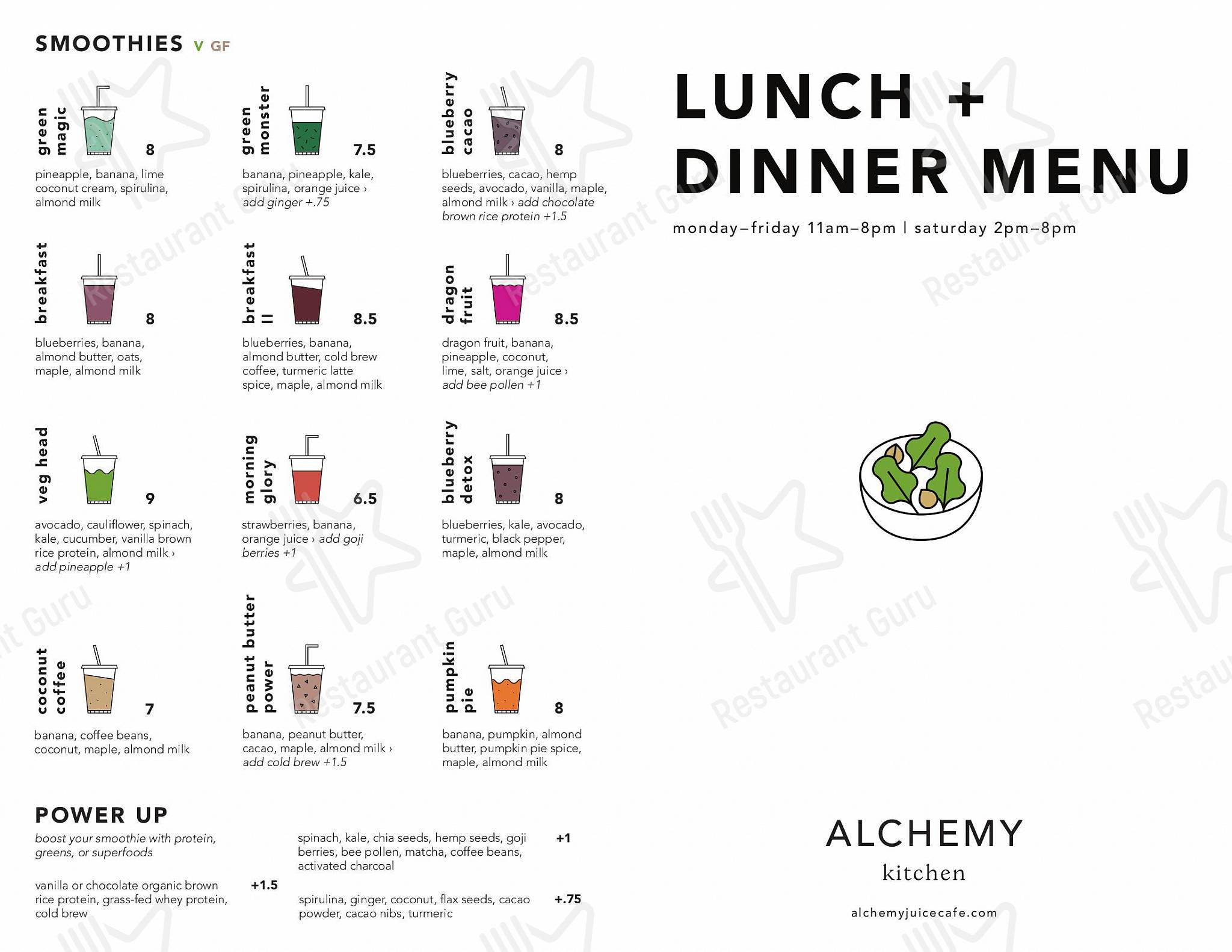 Alchemy Kitchen в Колумбусе - Drink menu