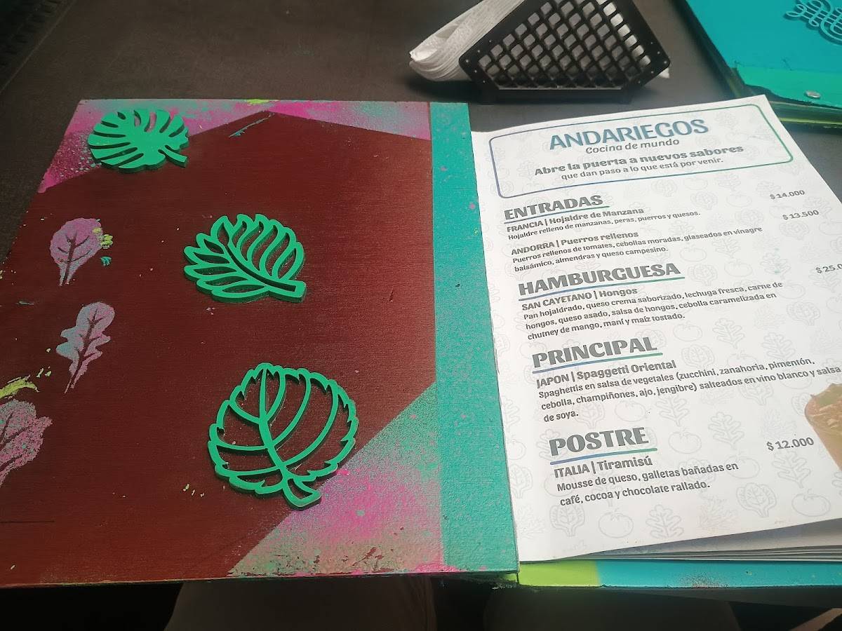 Andariegos меню