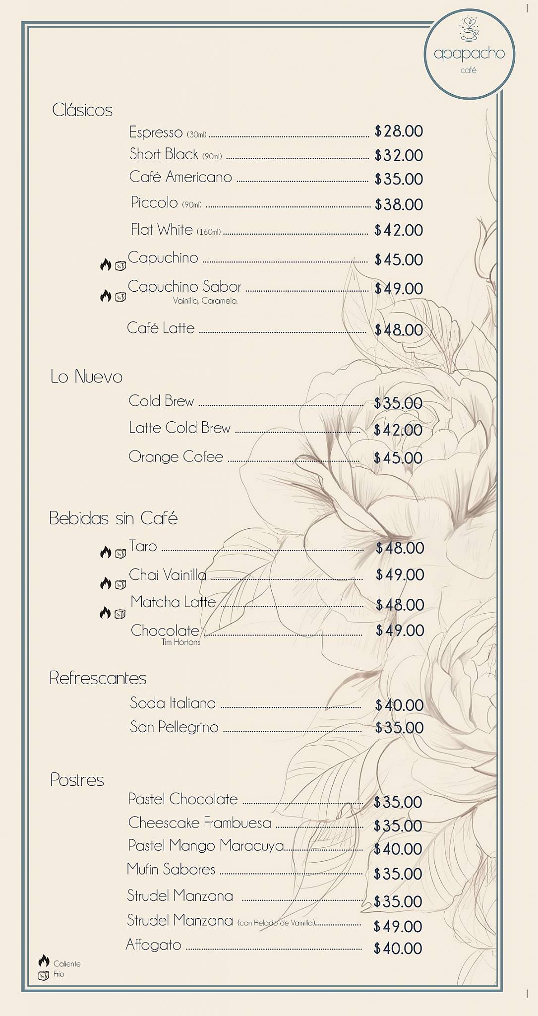 Apapacho Café меню