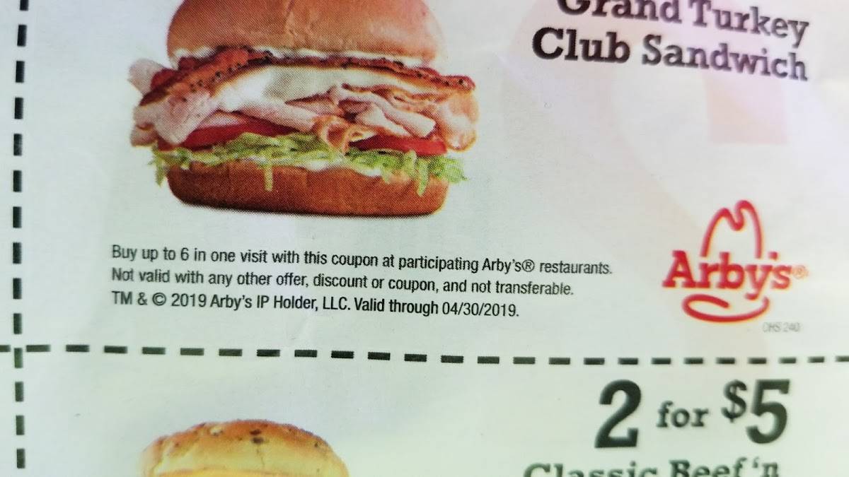 Arby's меню