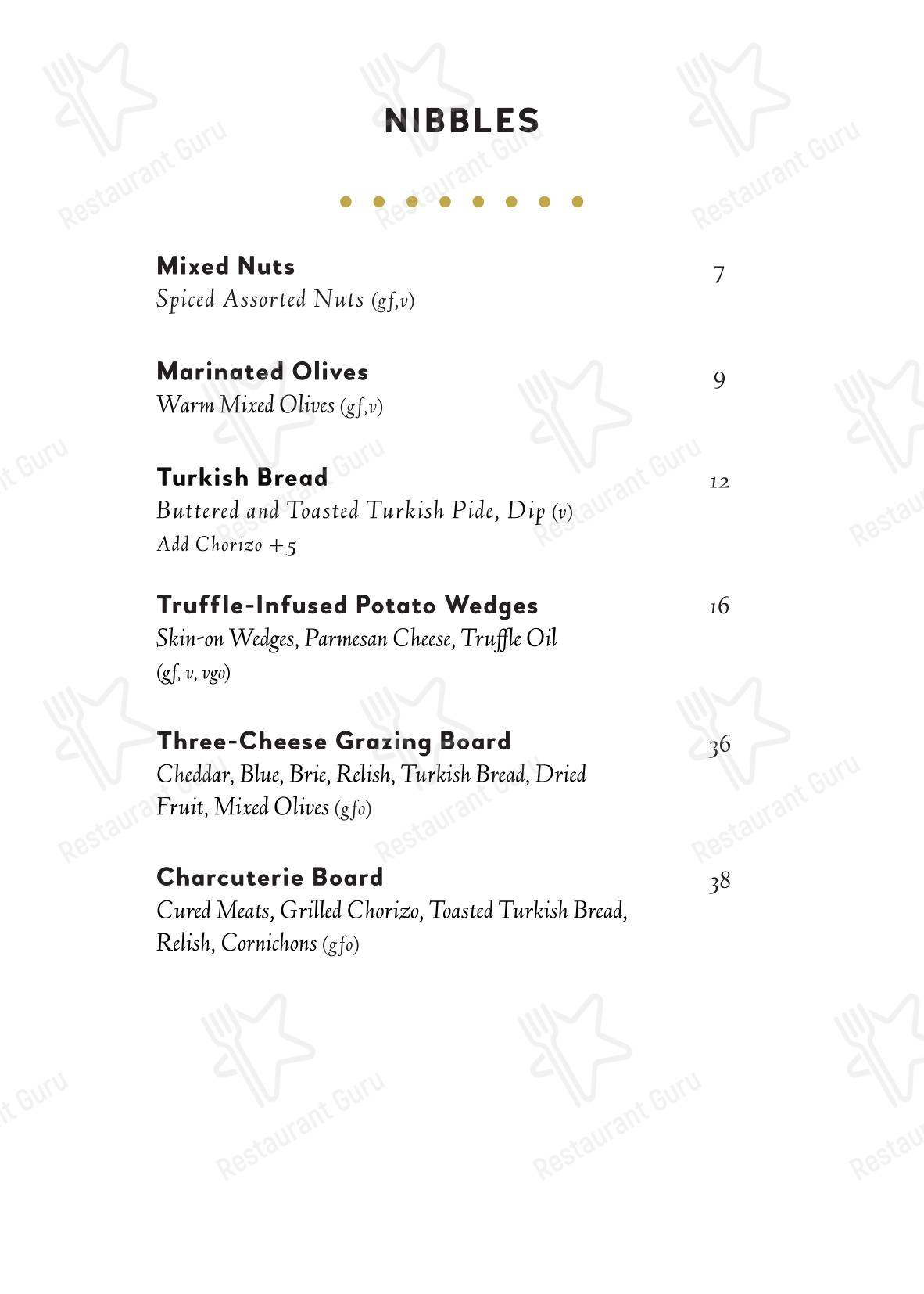 Меню напитков паба и бара Aurora Rooftop Bar