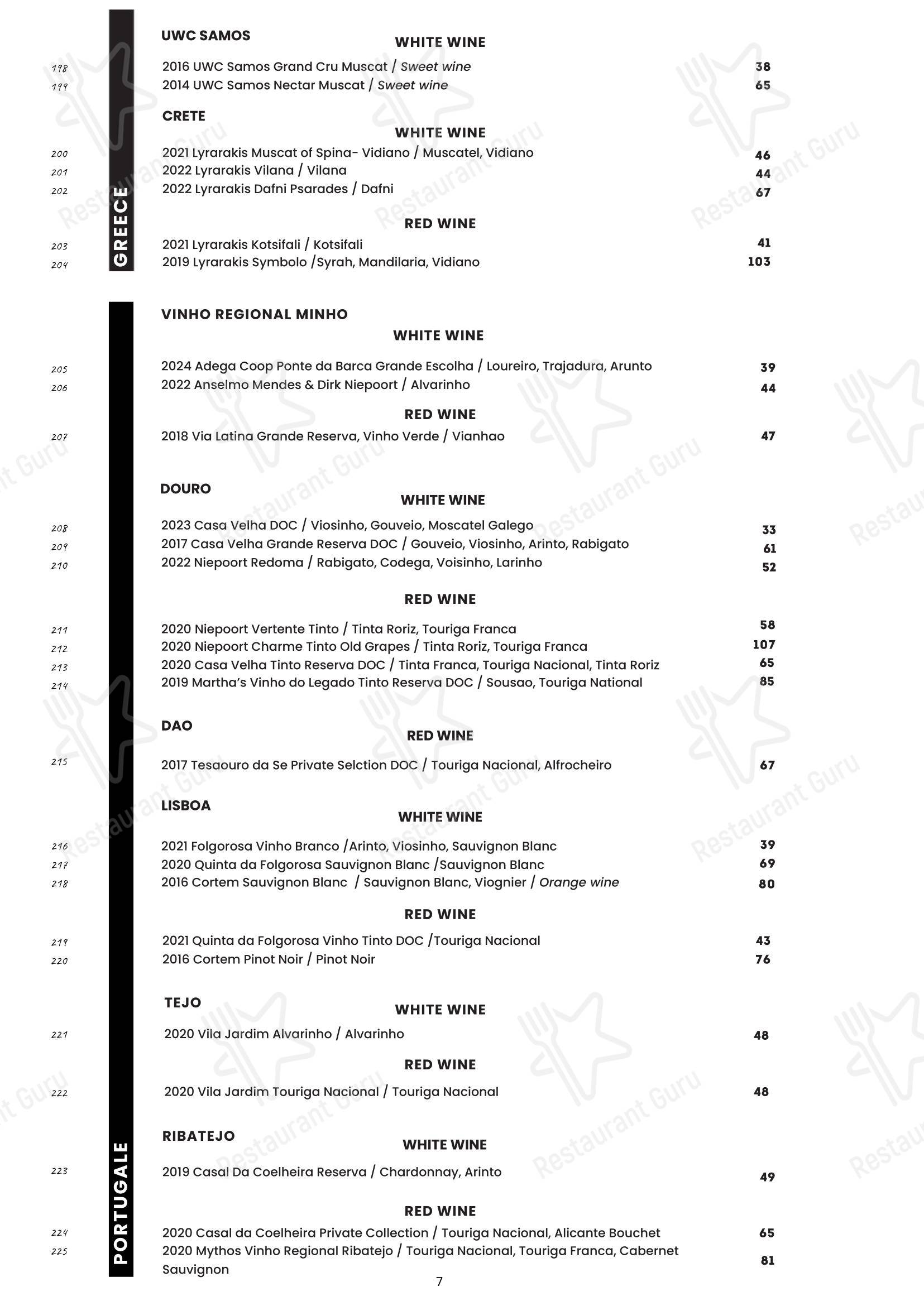 Ночное меню ресторана BABO modern Georgian cuisine