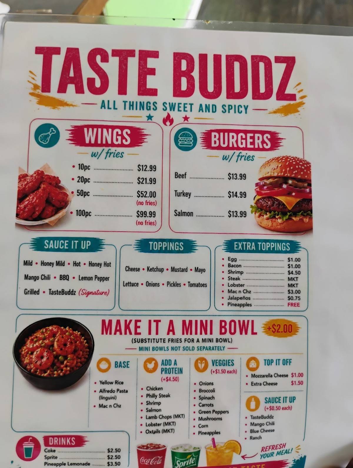 Taste Buddz ATL меню