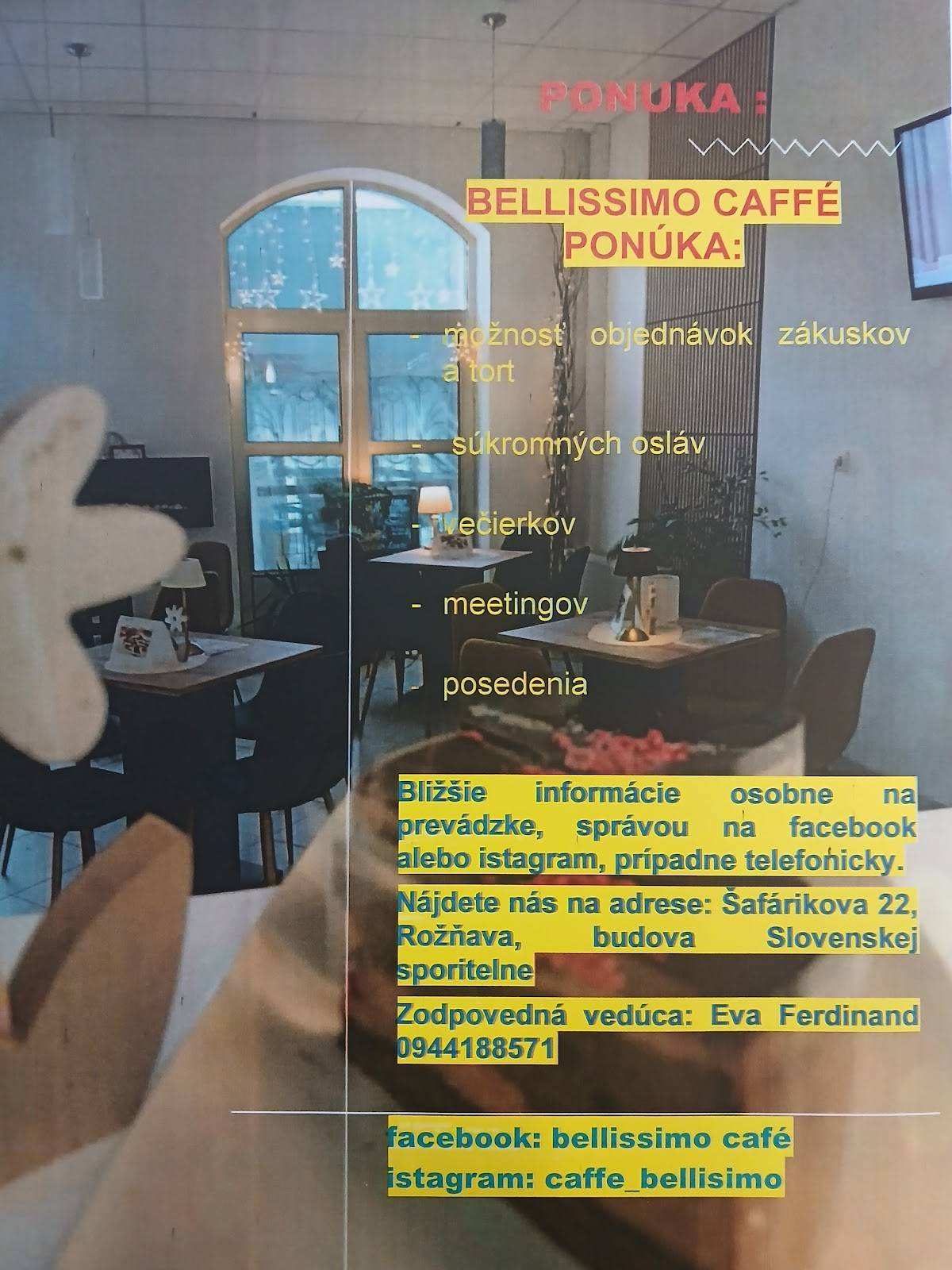 BELLISSIMO CAFFÈ меню