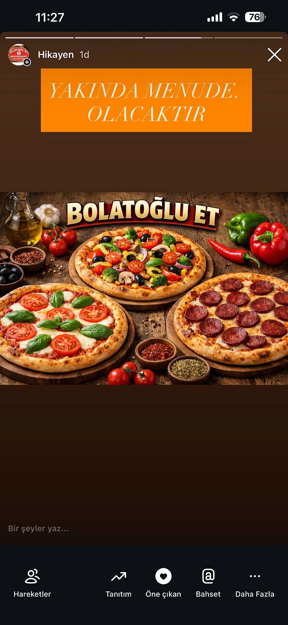 BOLATOĞLU ET RESTORAN DÖNER KEPSE PİZZA меню