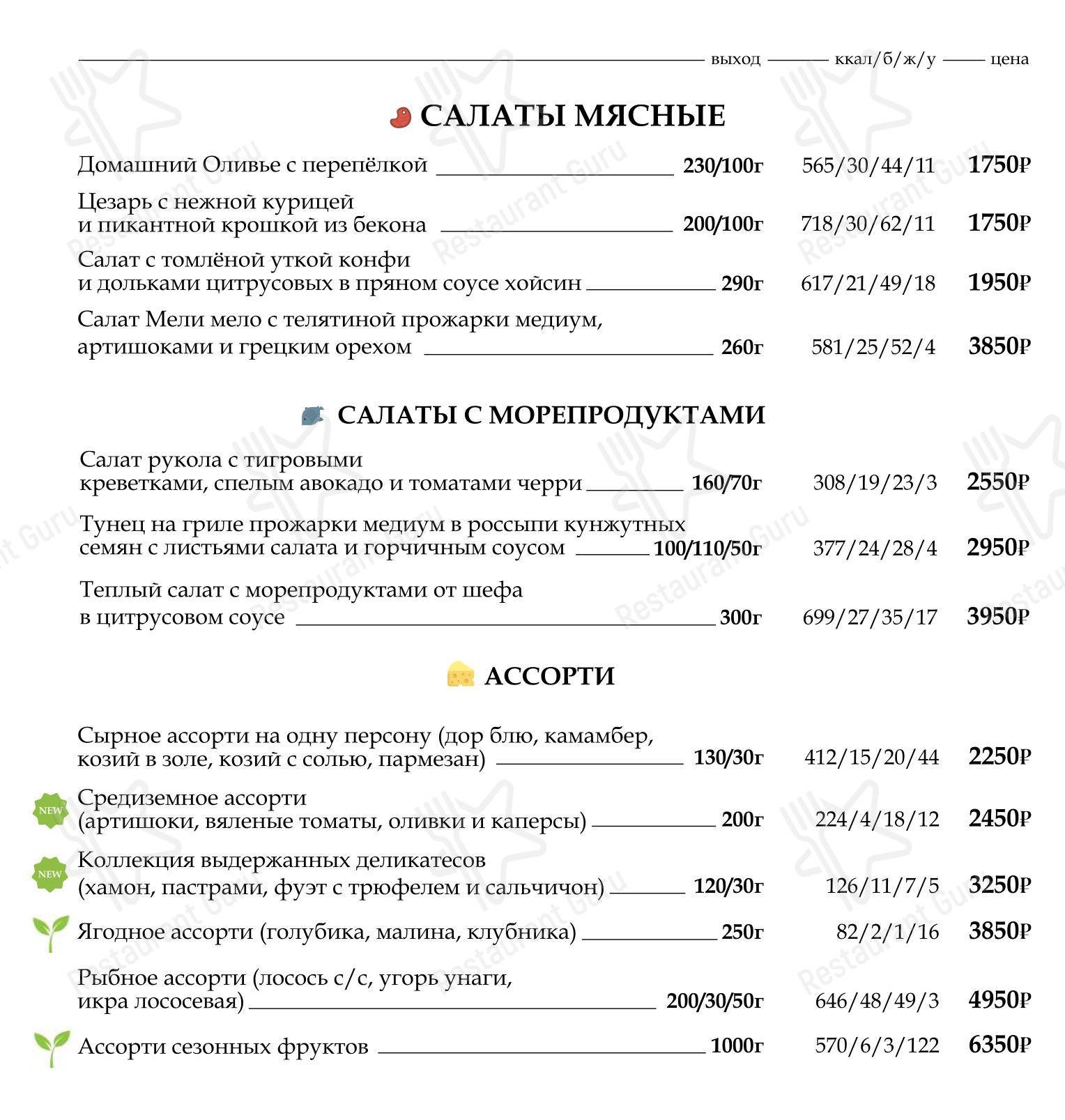 Коктейльная карта ресторана BambooBar