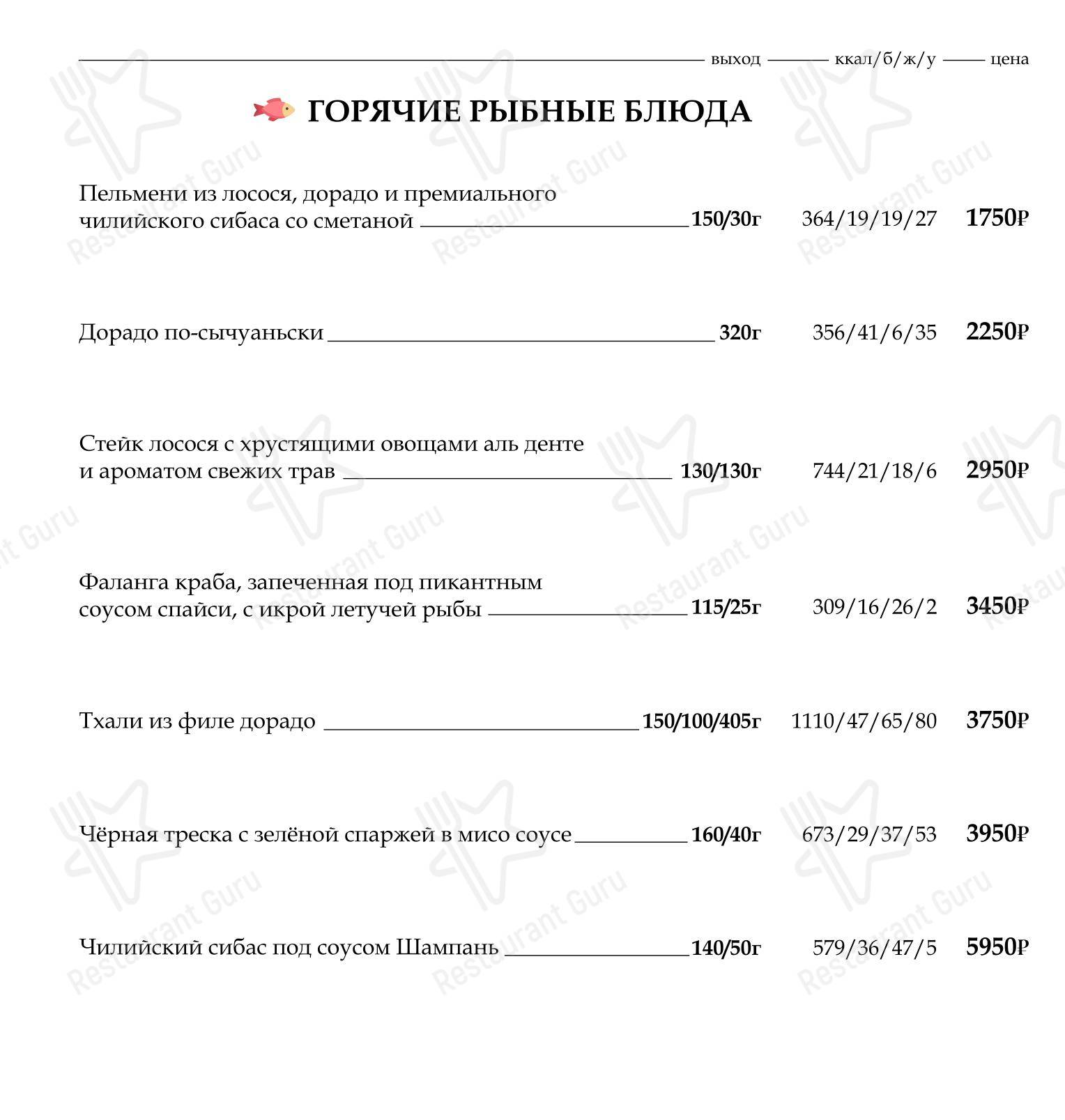 Коктейльная карта ресторана BambooBar в Москве