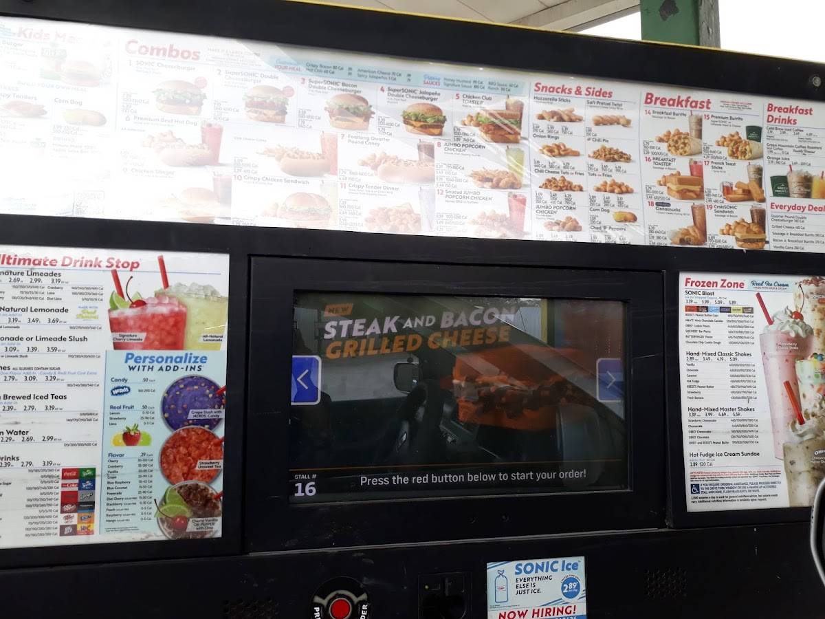 Sonic Drive-In меню
