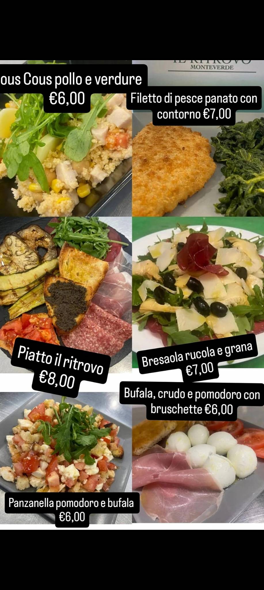 Bar Il Ritrovo меню