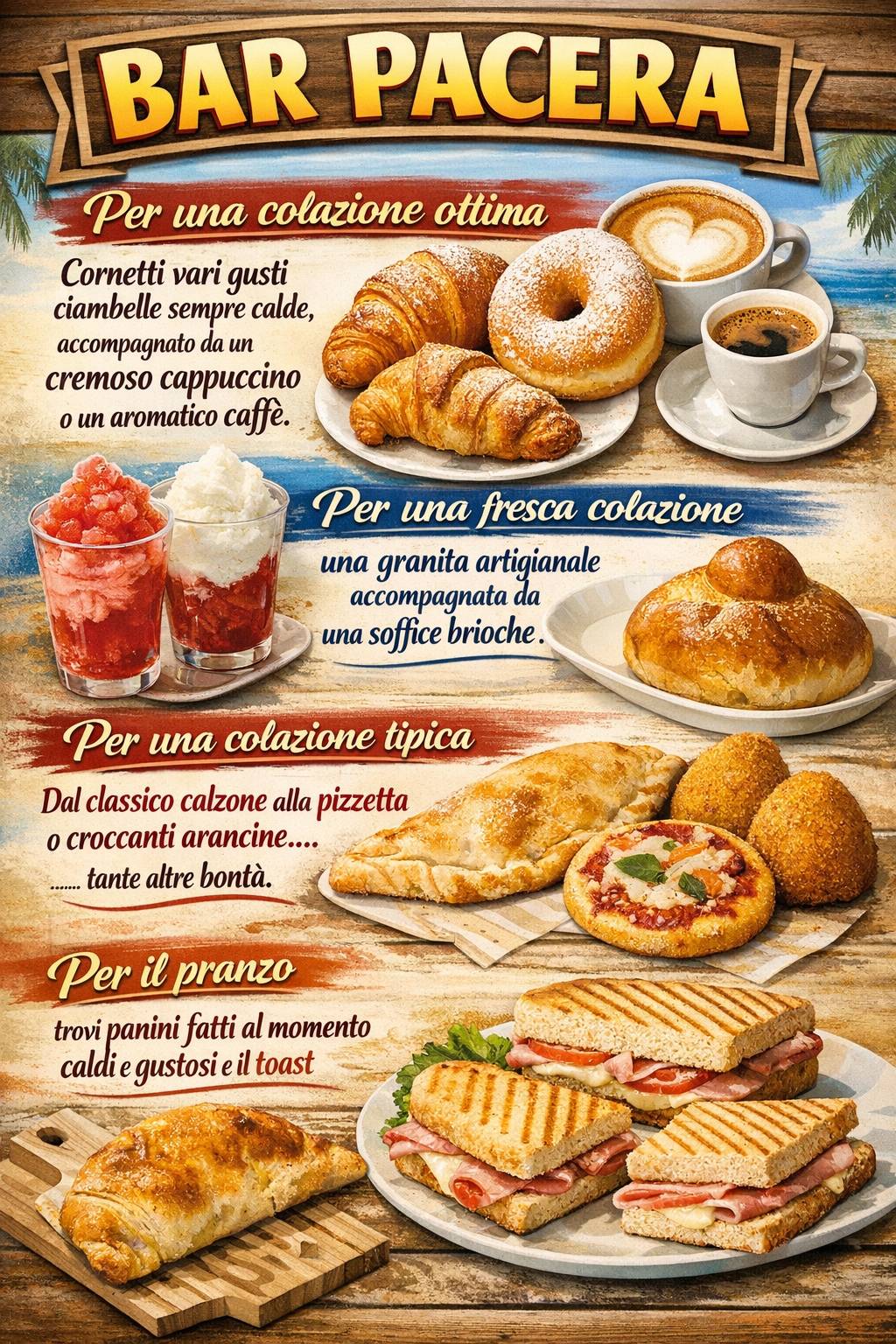 Bar Pacera меню