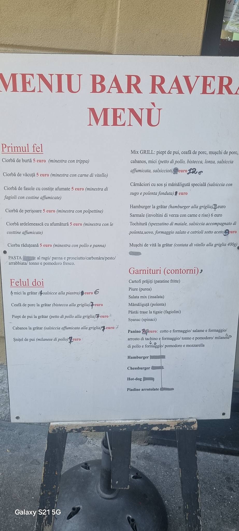 Bar Ravera - bucatarie romaneasca меню